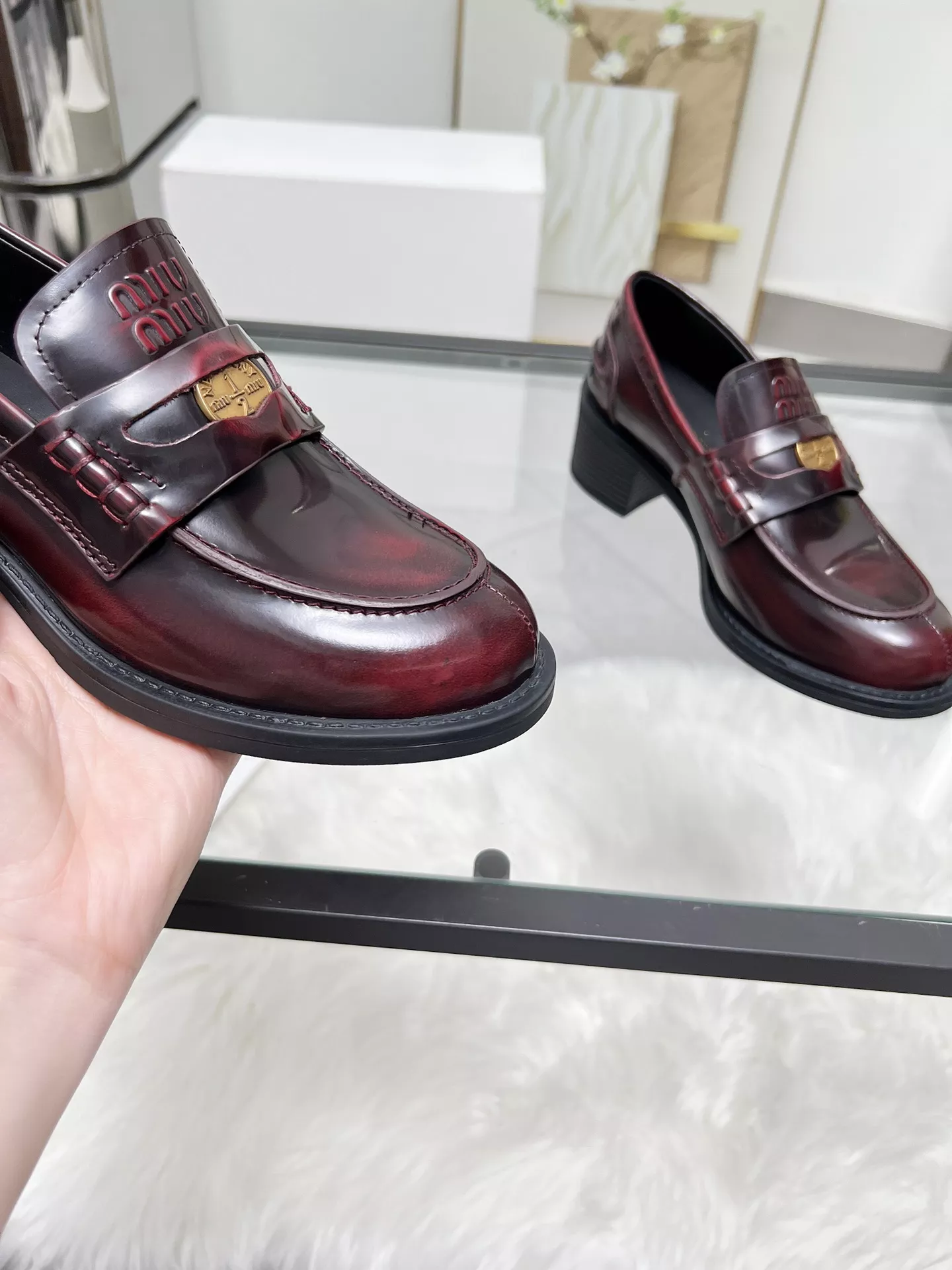 MIU MIU Leather Shoes For Women DailyWear 1151