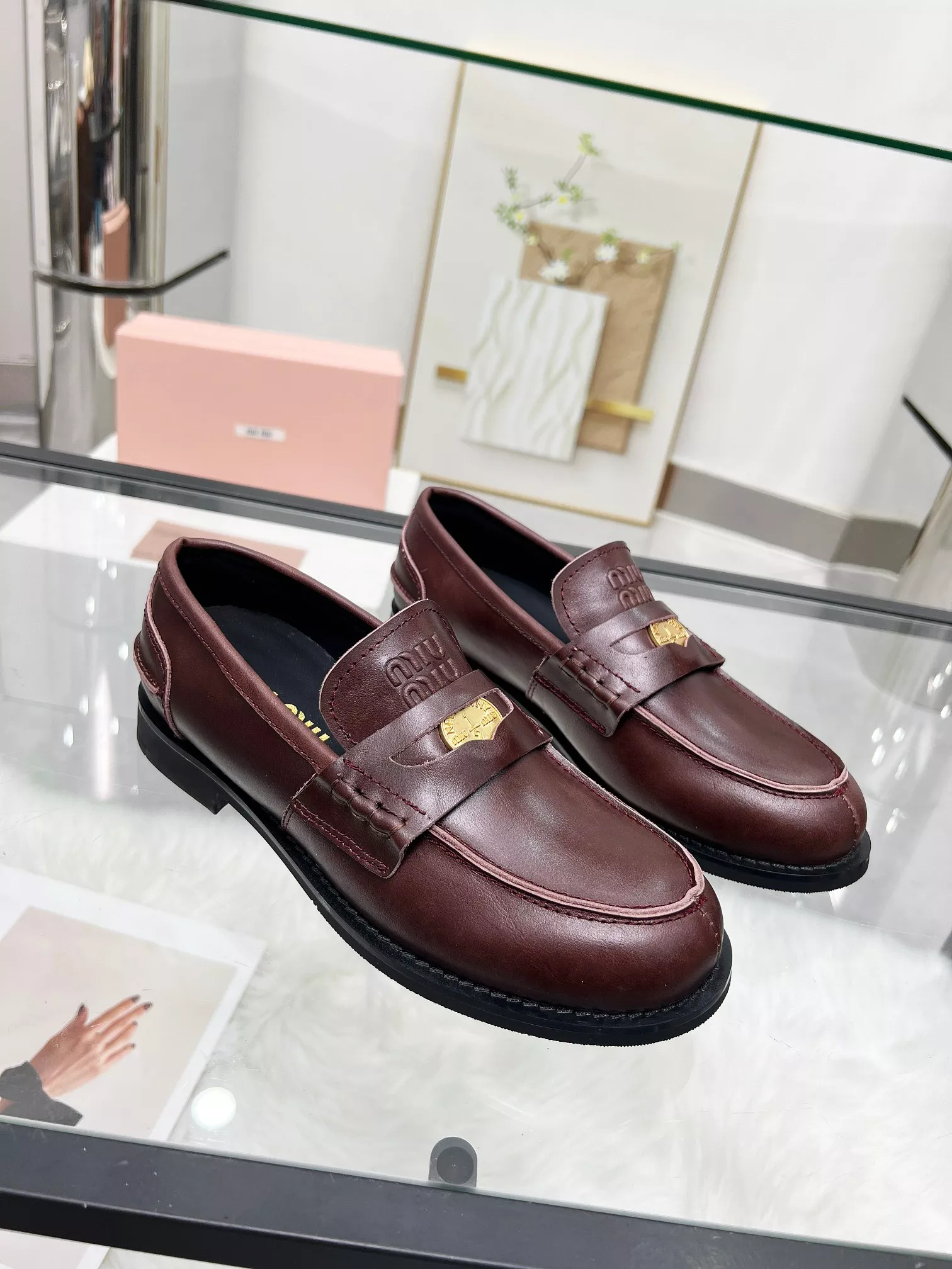 MIU MIU Leather Shoes For Women Refined 4860