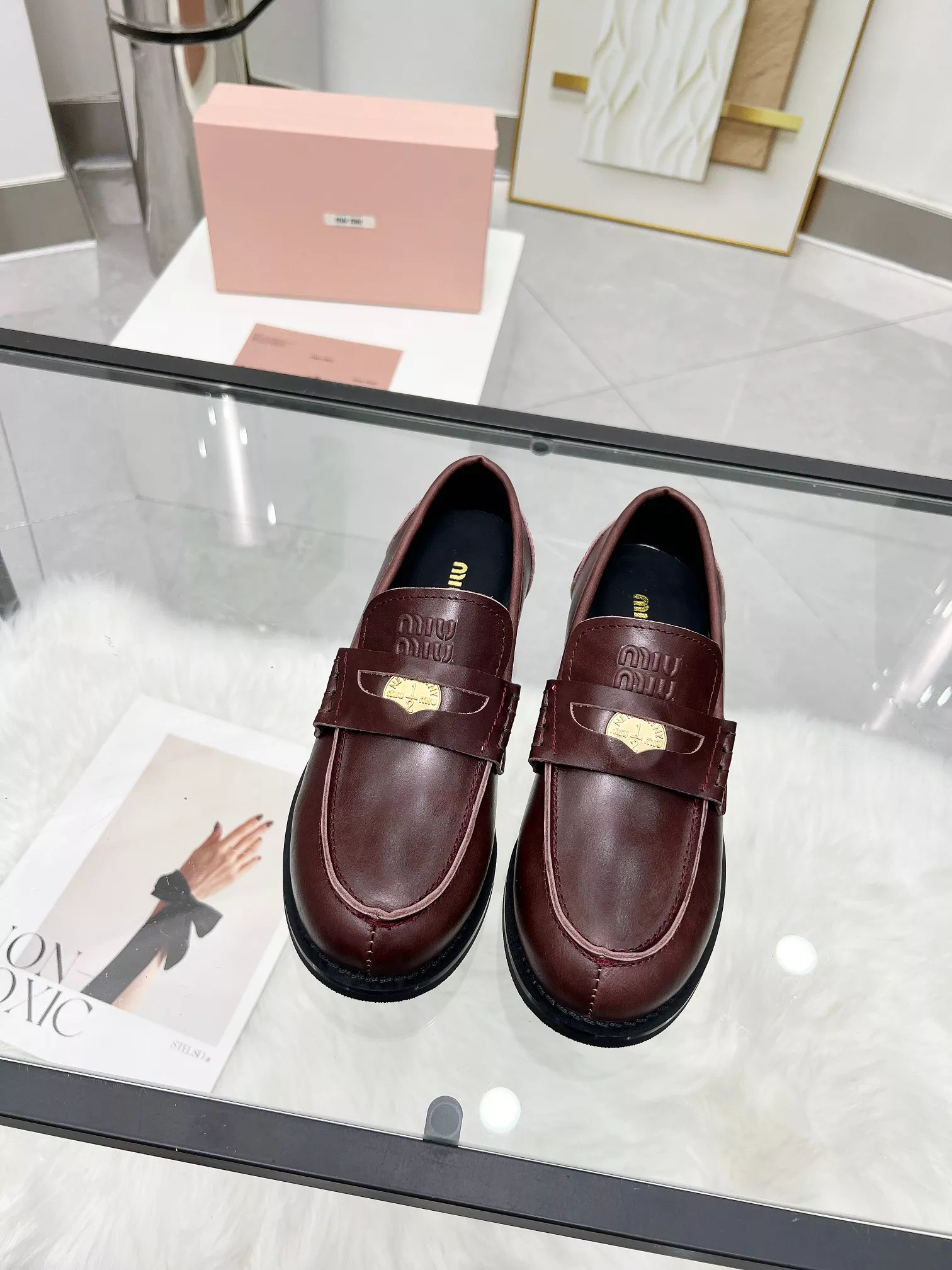 MIU MIU Leather Shoes For Women Refined 4860