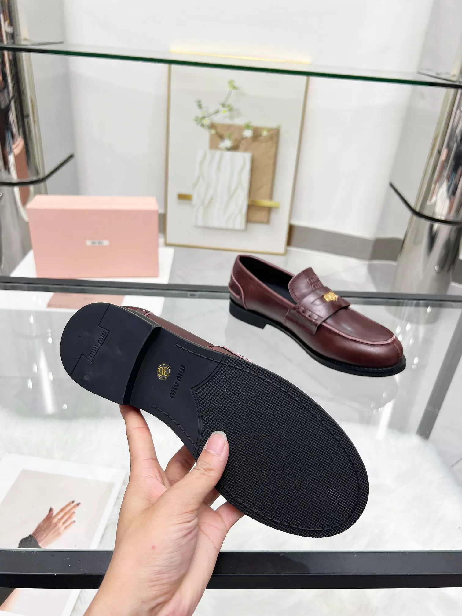 MIU MIU Leather Shoes For Women Refined 4860
