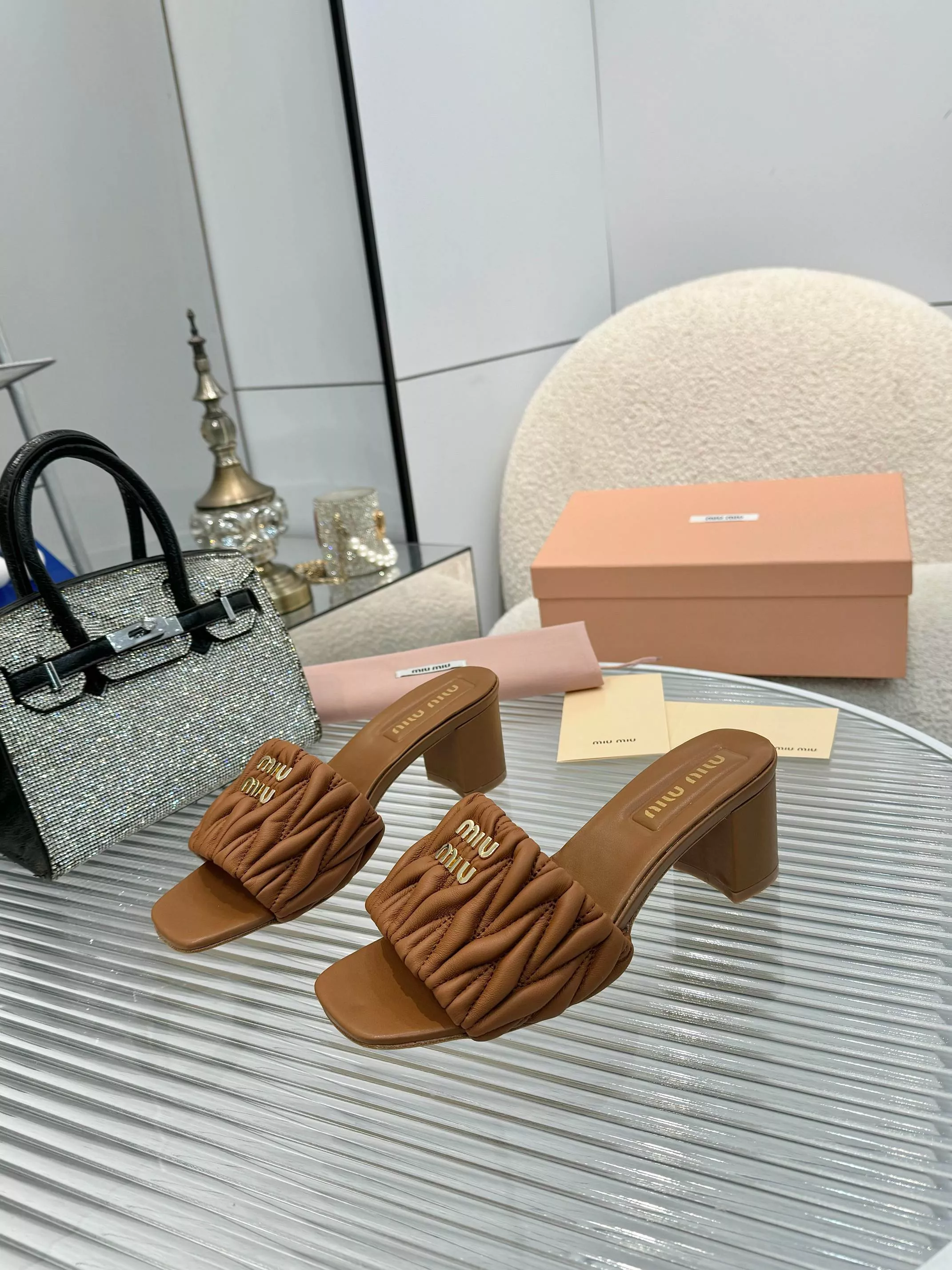 MIU MIU Slippers For Women Breathable 2428