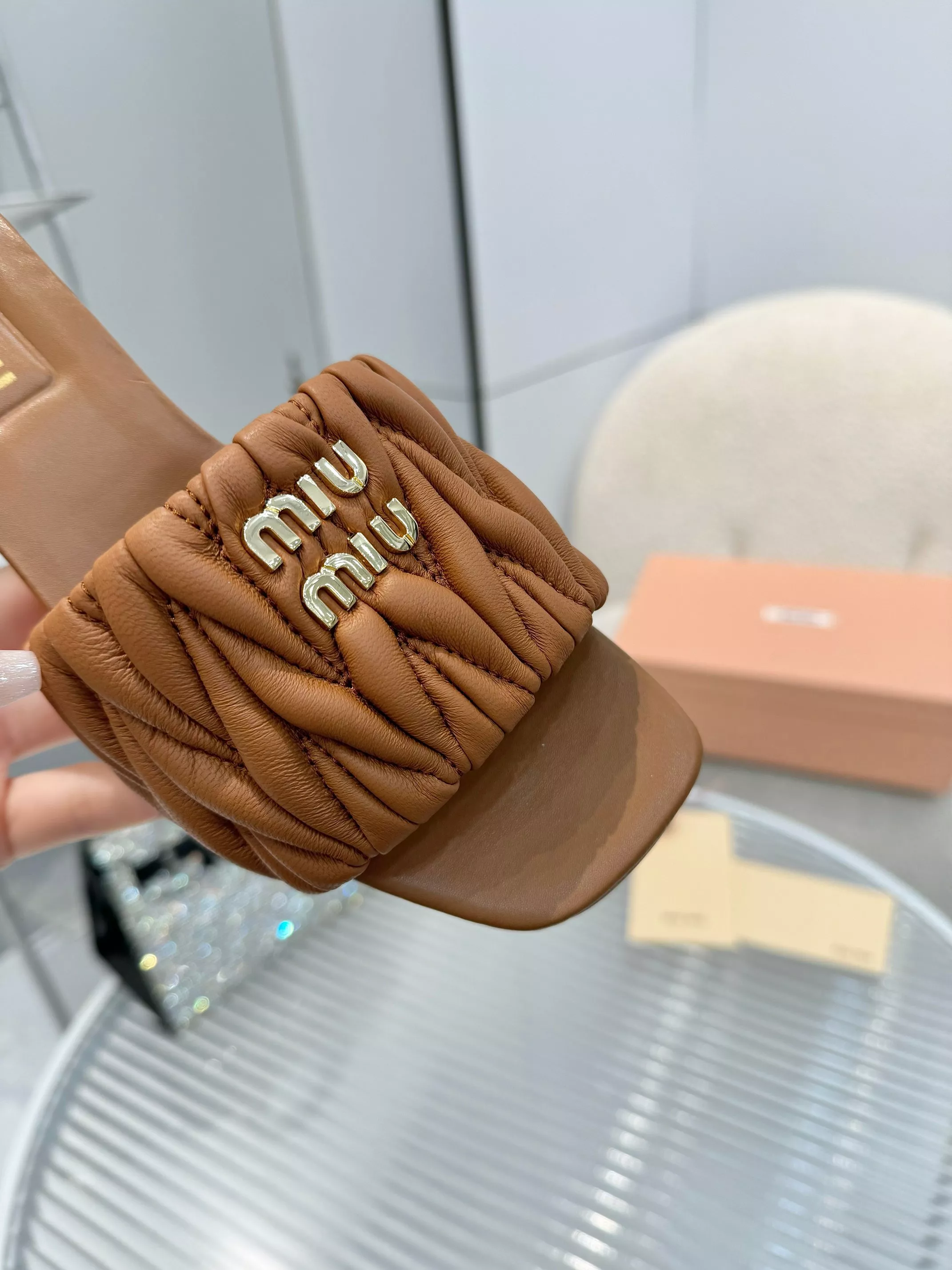 MIU MIU Slippers For Women Breathable 2428
