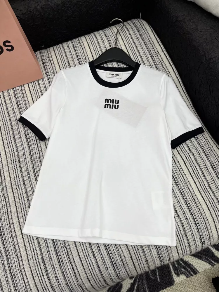 MIU MIU T-Shirts Short Sleeved For Women Unique 2107