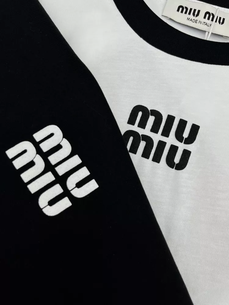 MIU MIU T-Shirts Short Sleeved For Women Unique 2107