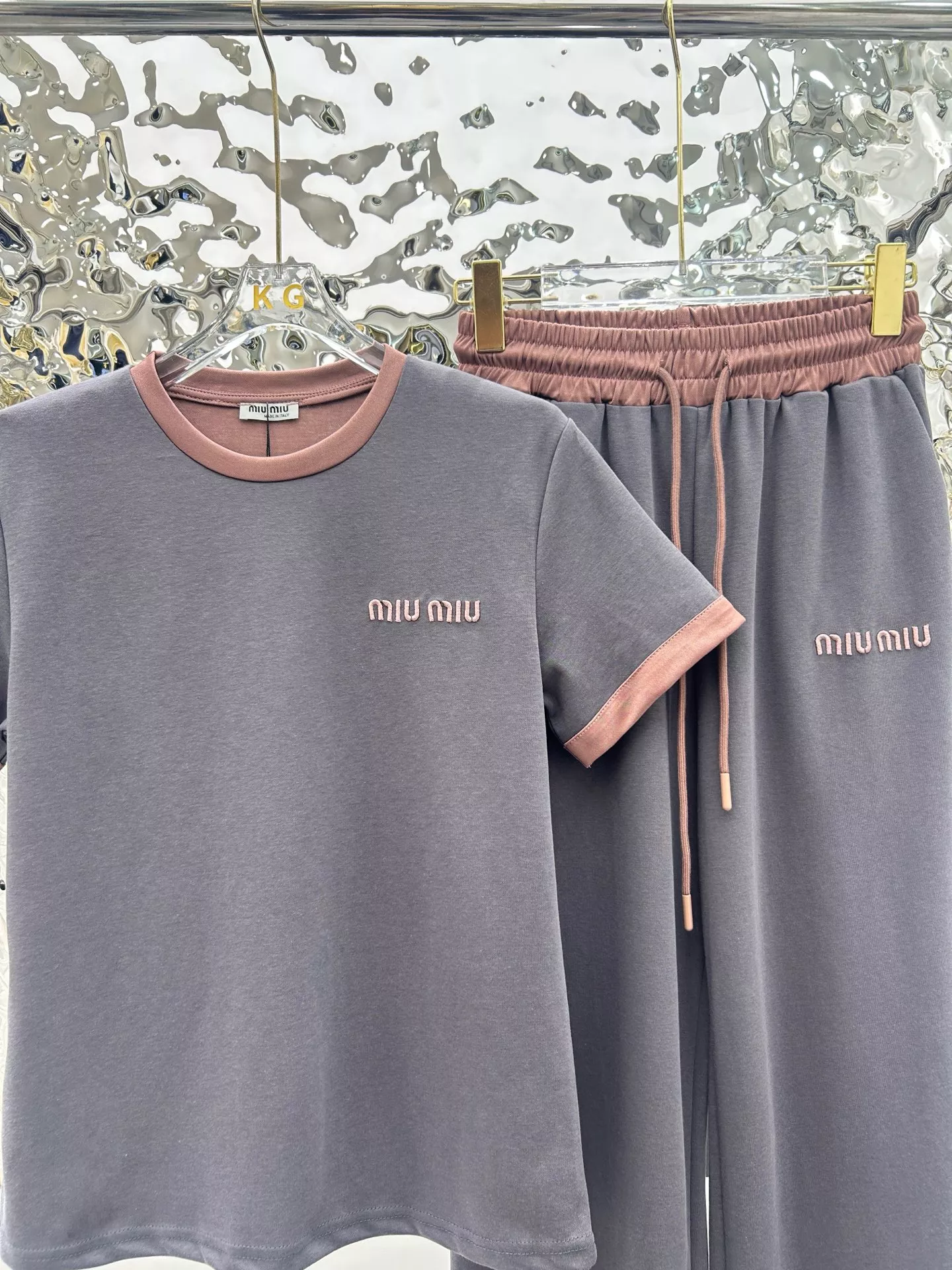 MIU MIU Tracksuits Short Sleeved For Women Stylish 9237