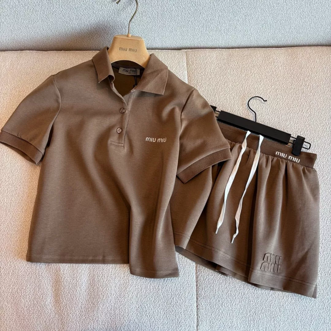 MIU MIU Tracksuits Short Sleeved For Women WellDesigned 9590