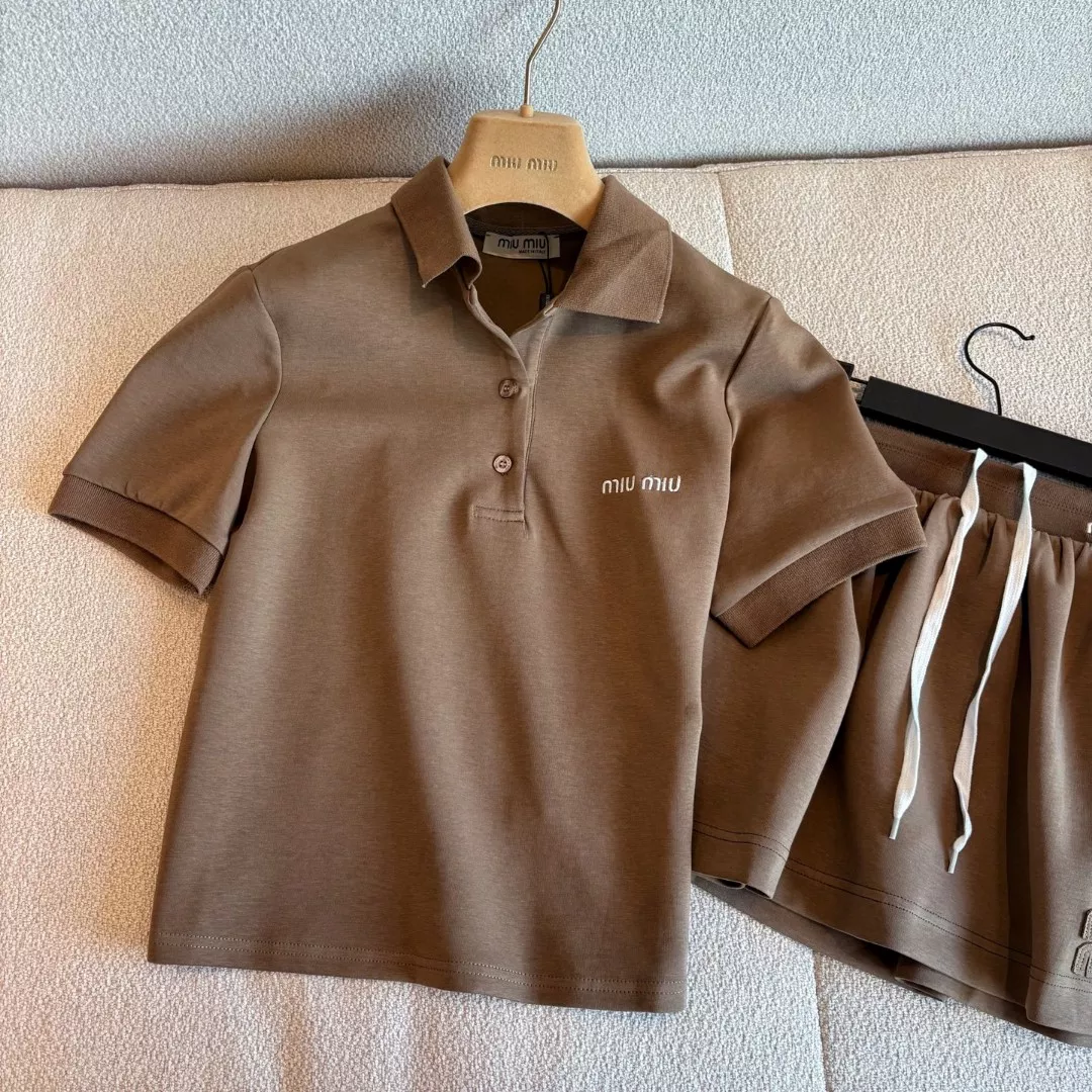 MIU MIU Tracksuits Short Sleeved For Women WellDesigned 9590