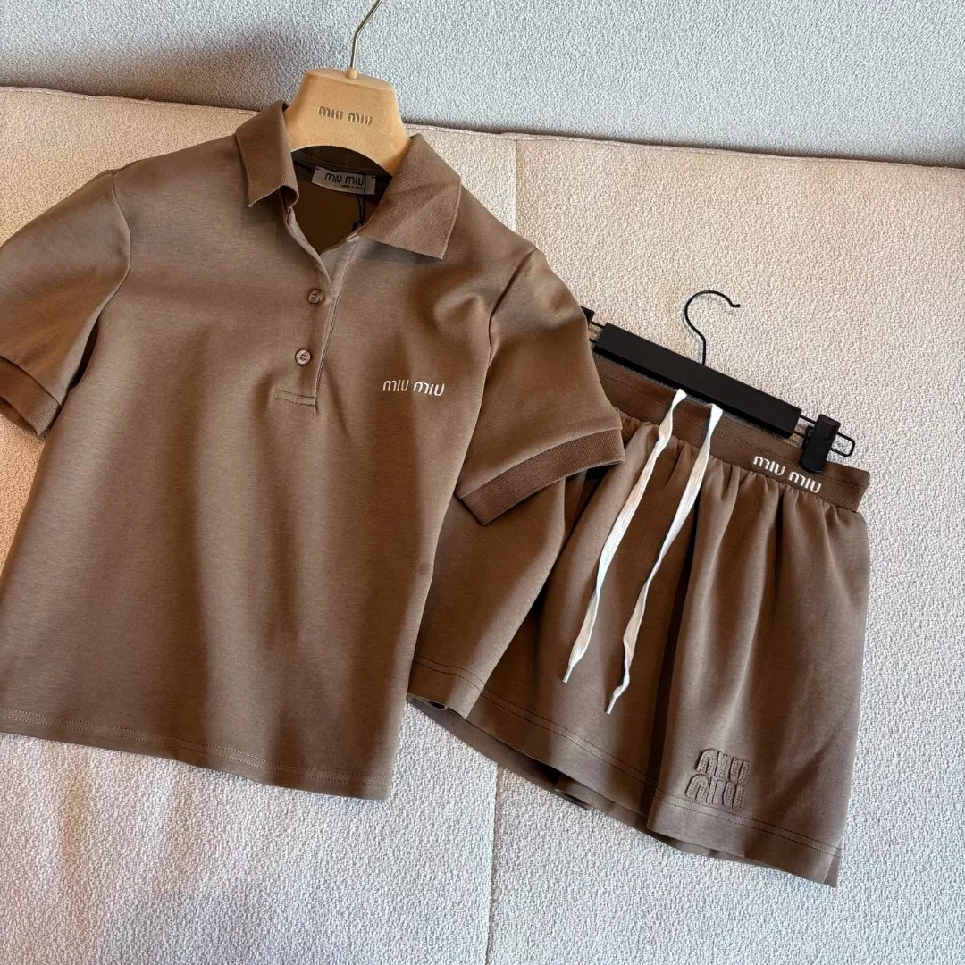 MIU MIU Tracksuits Short Sleeved For Women WellDesigned 9590