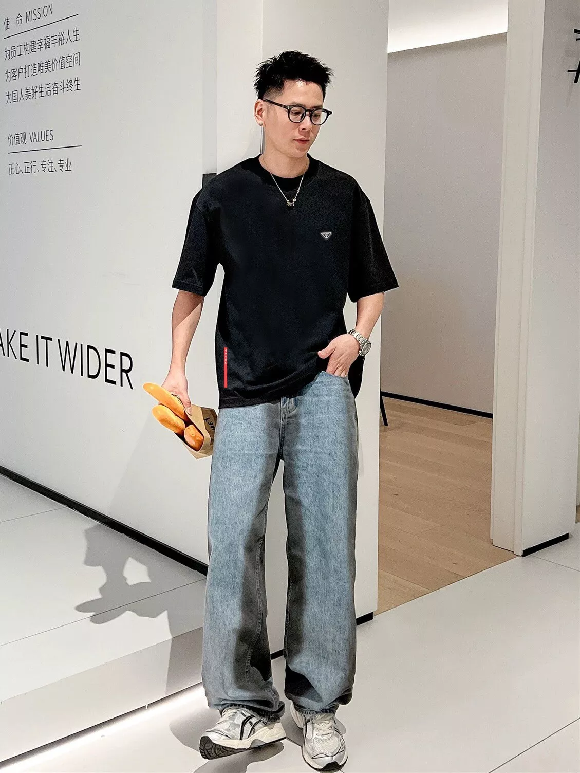 Minimalist 5370 Prada T-Shirts Short Sleeved For Unisex