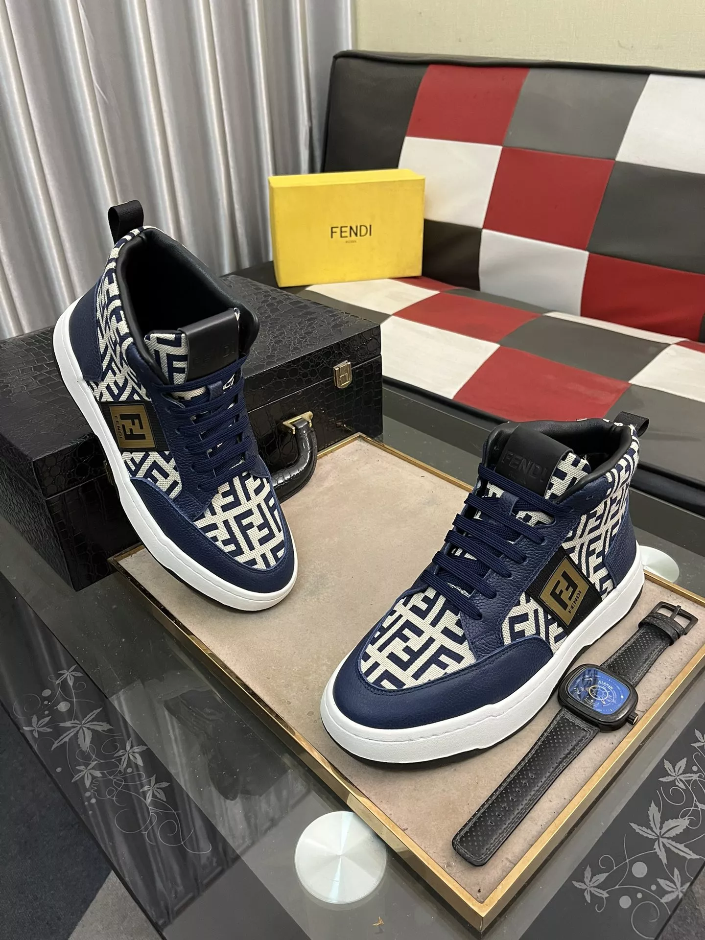Minimalist 6454 Fendi High Tops Casual Shoes For Men
