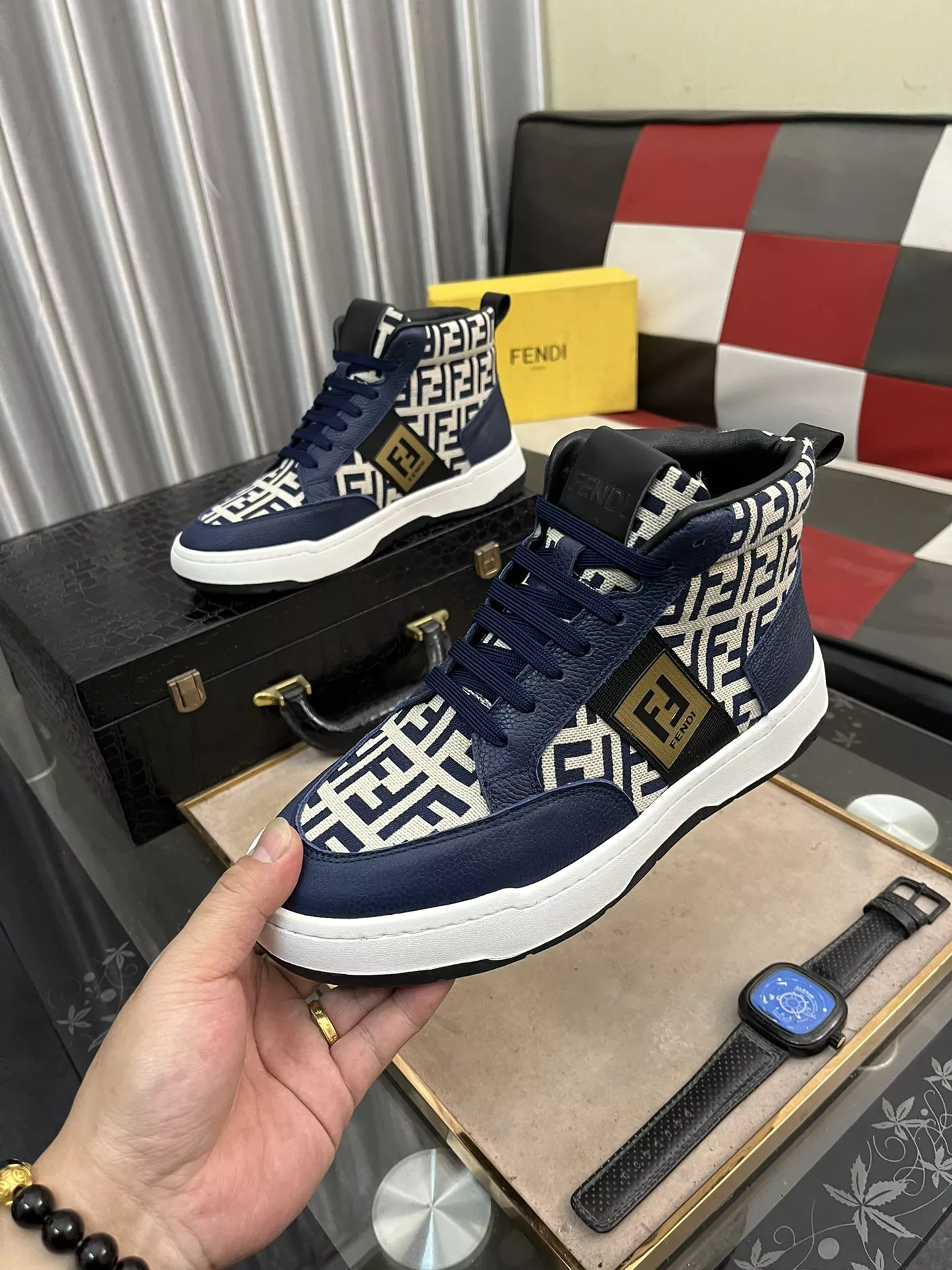 Minimalist 6454 Fendi High Tops Casual Shoes For Men
