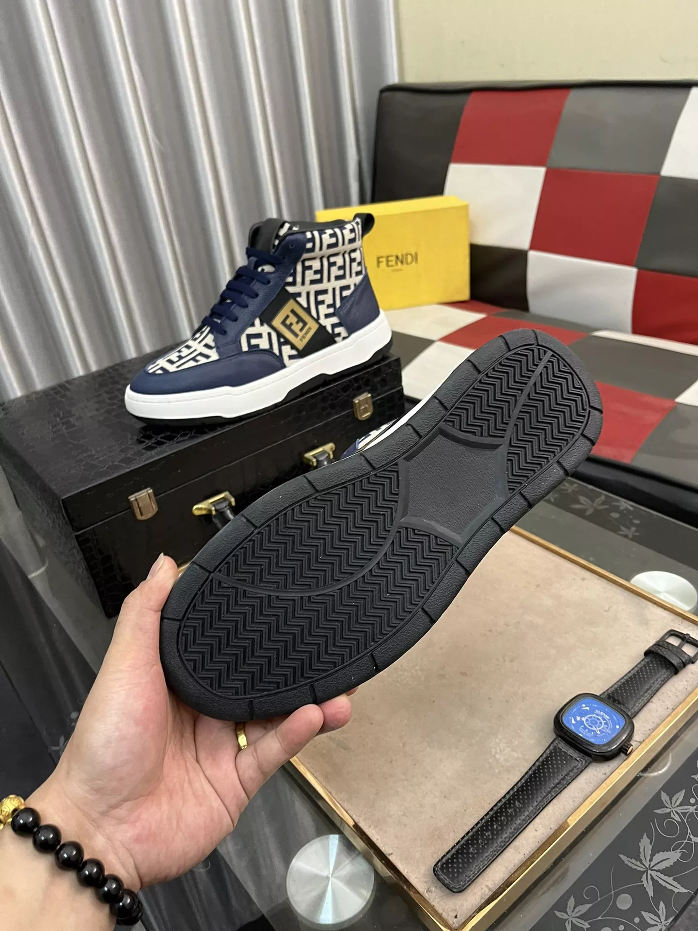 Minimalist 6454 Fendi High Tops Casual Shoes For Men