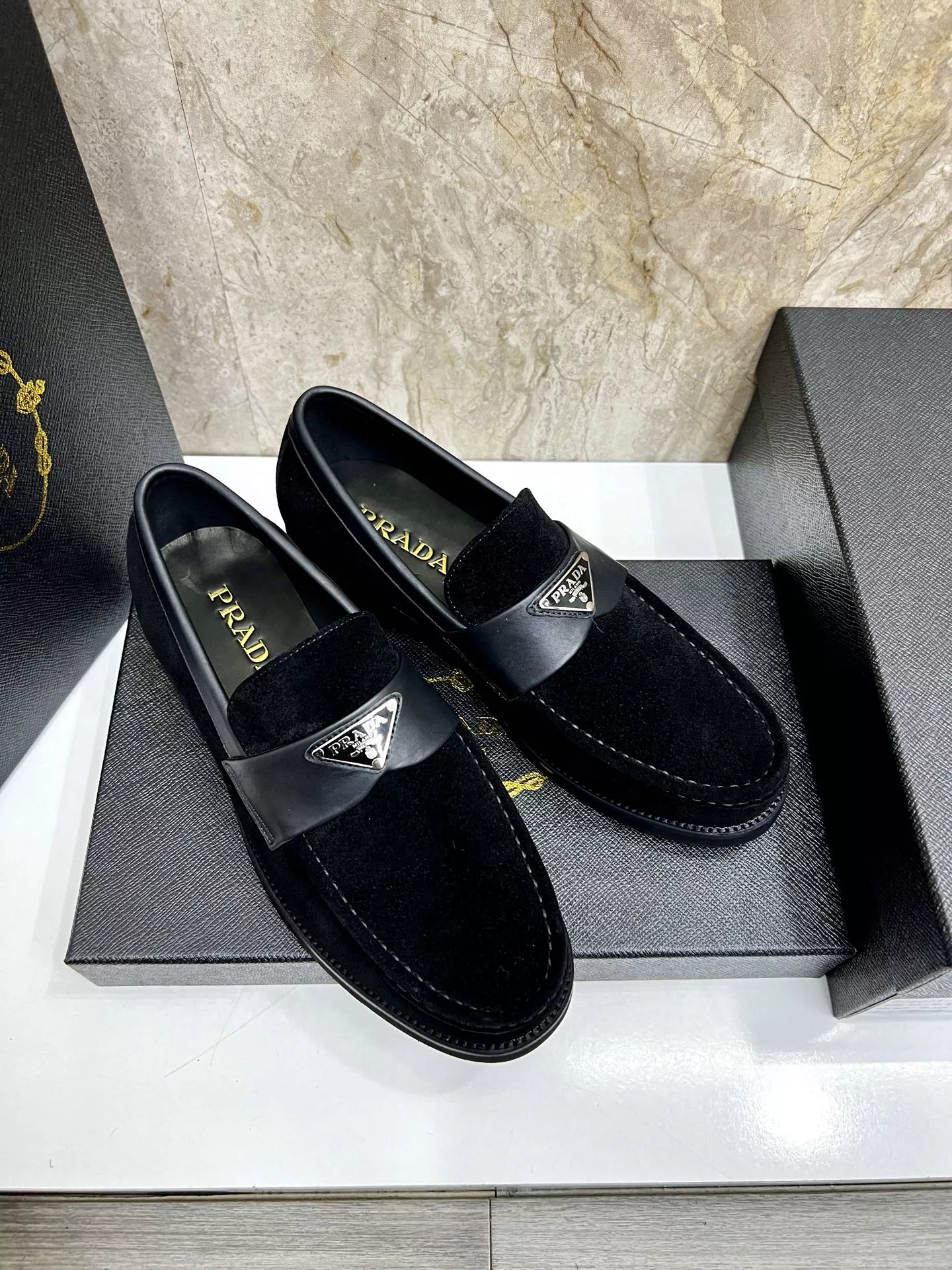 Minimalist 7004 Prada Leather Shoes For Men