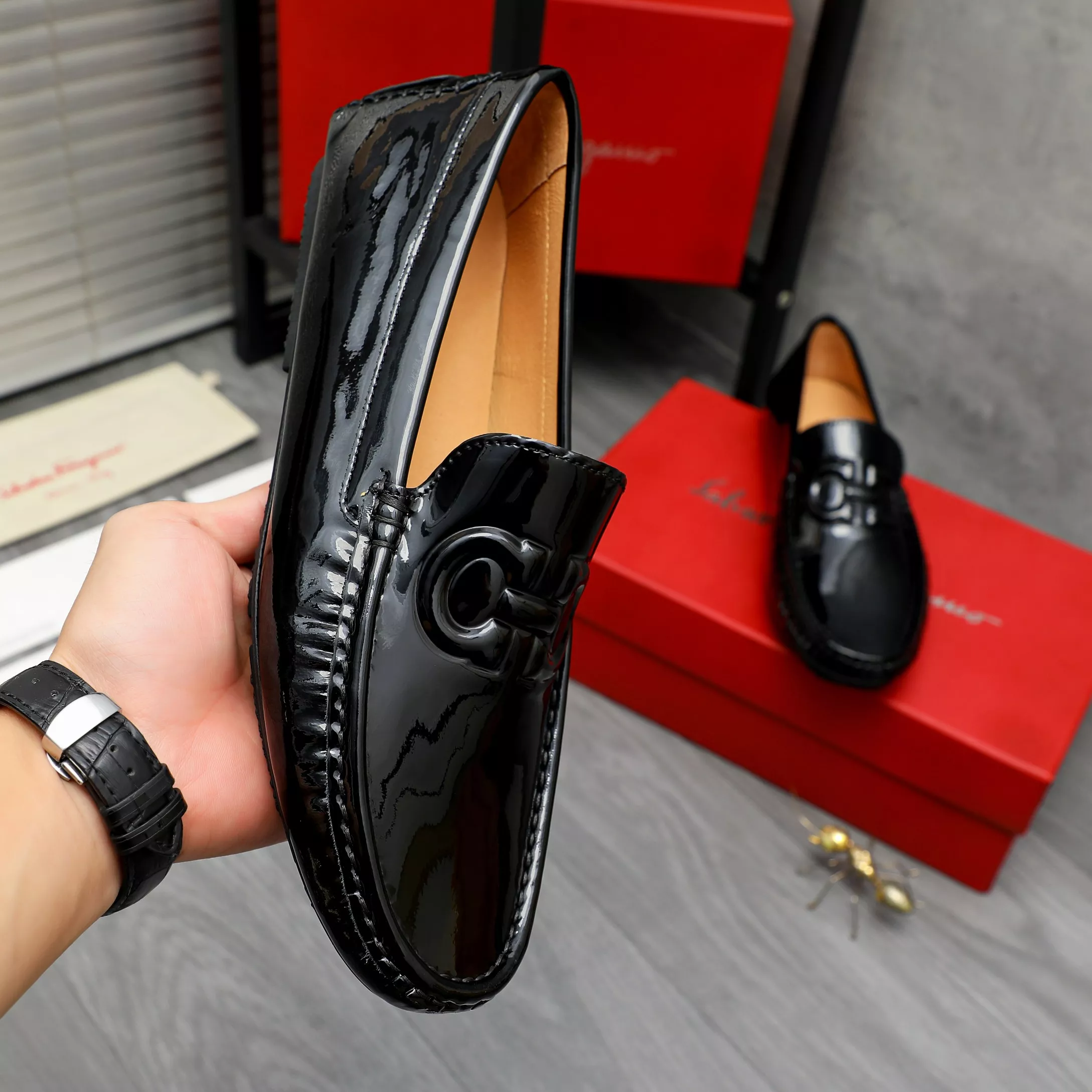 Minimalist 8887 Salvatore Ferragamo Leather Shoes For Men