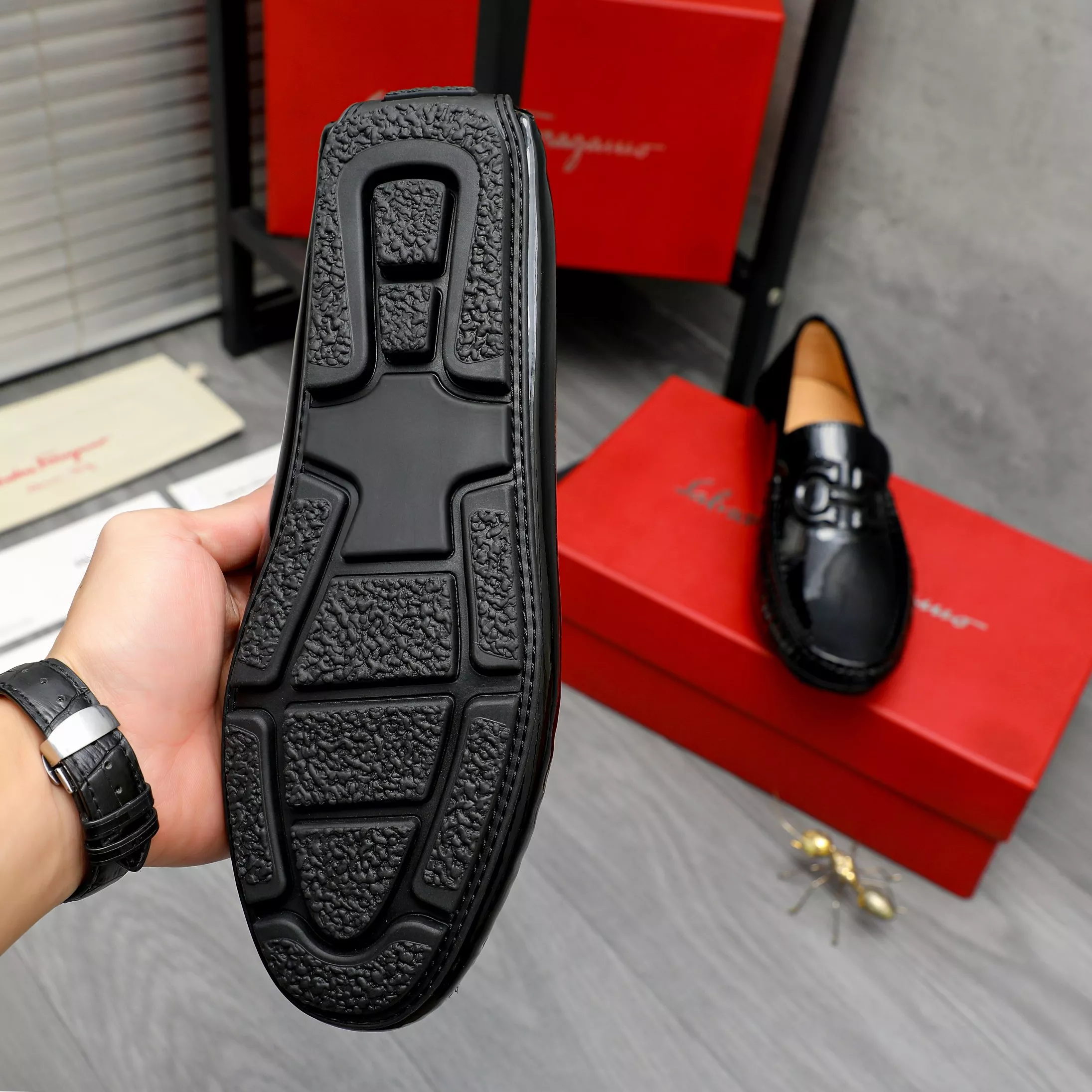 Minimalist 8887 Salvatore Ferragamo Leather Shoes For Men