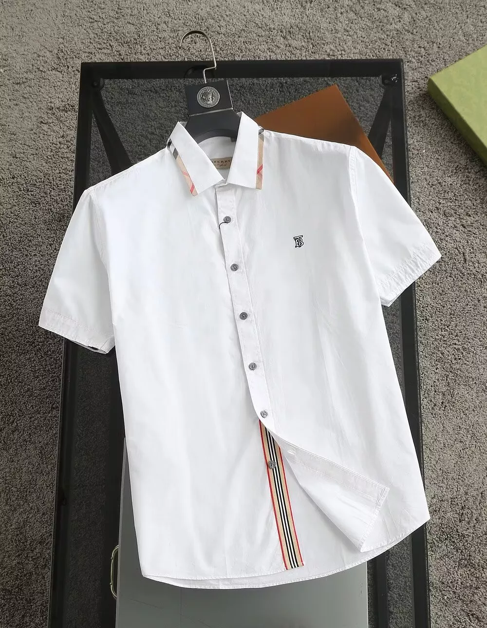Minimalist 9490 Burberry Shirts Short Sleeved For Men