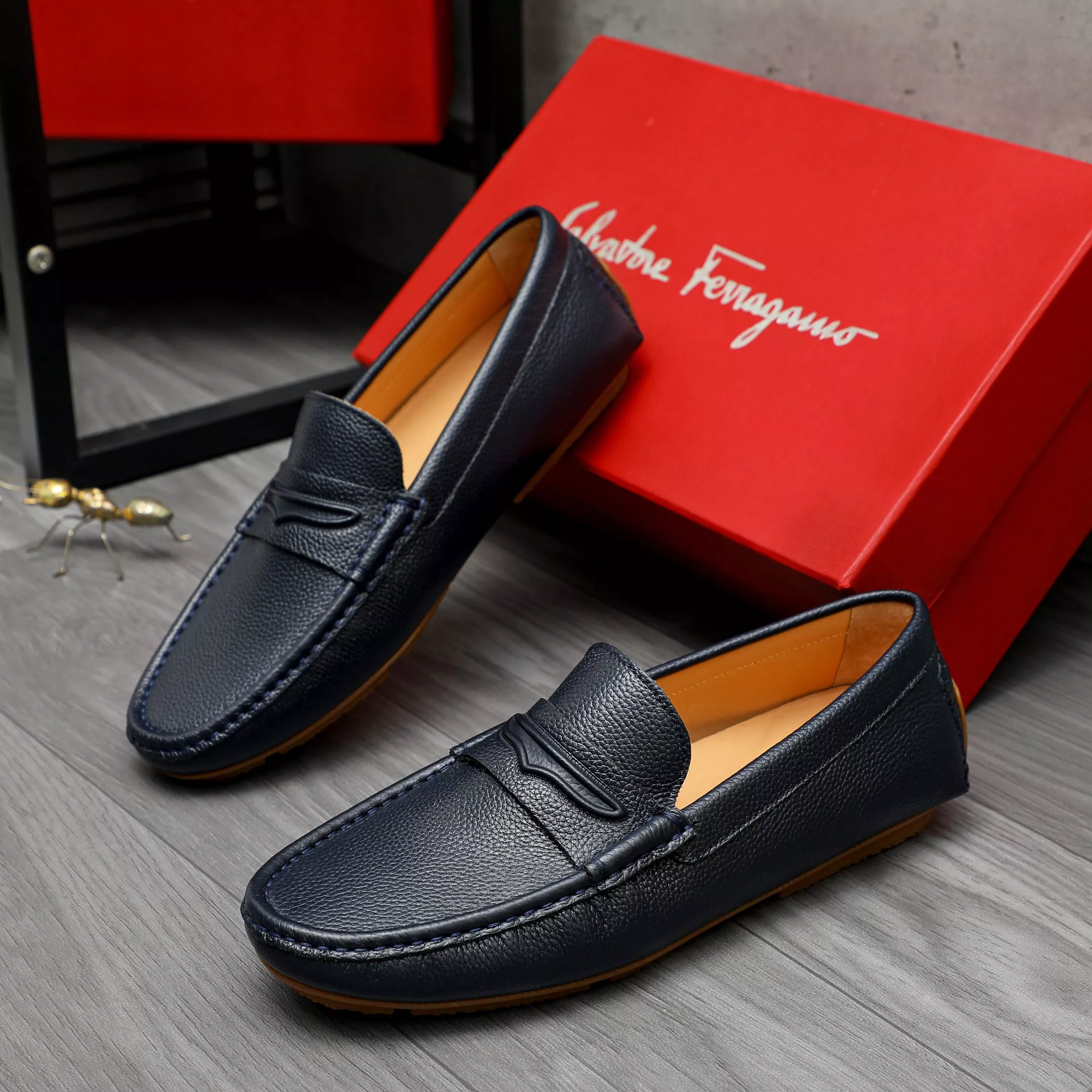 Minimalist 9769 Salvatore Ferragamo Leather Shoes For Men