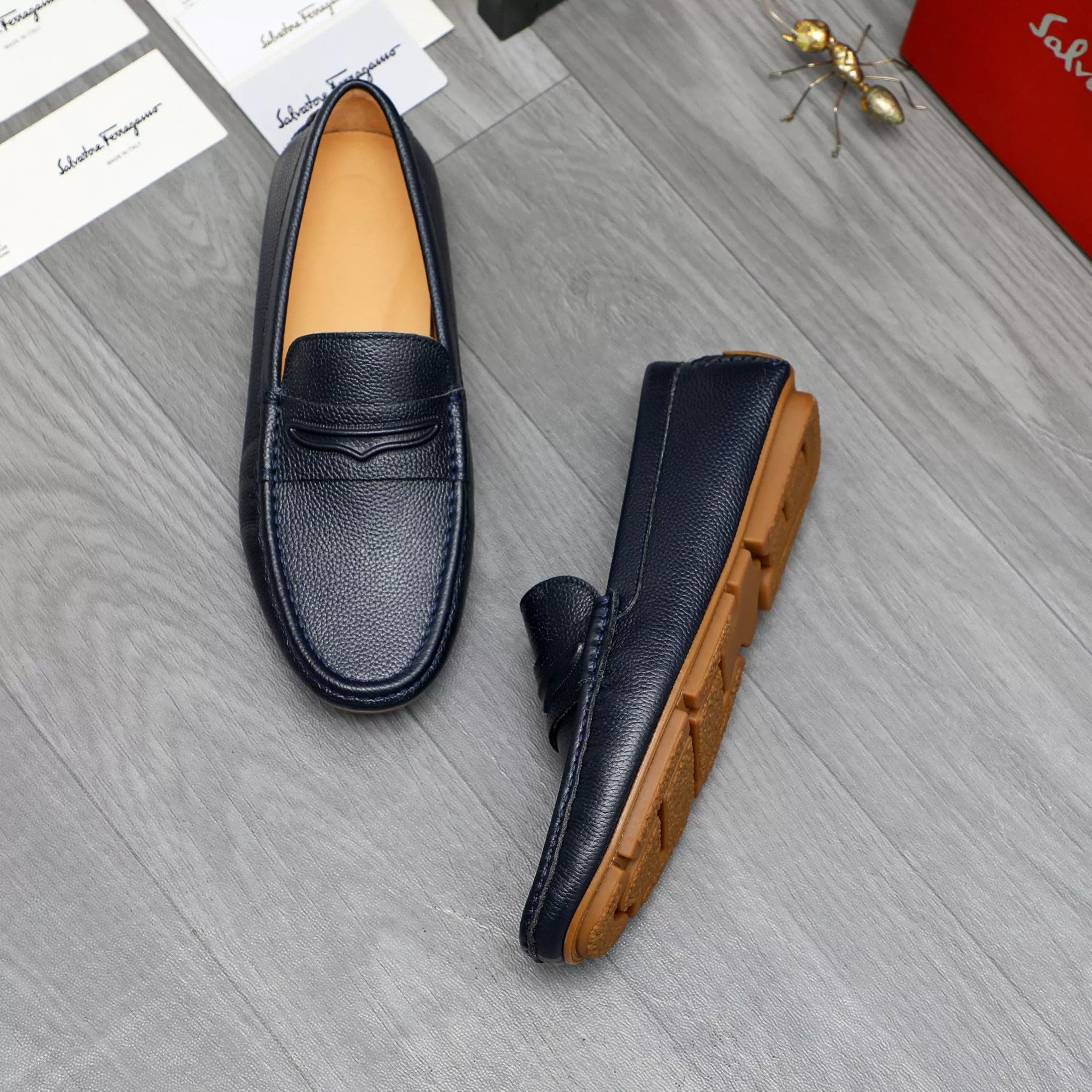 Minimalist 9769 Salvatore Ferragamo Leather Shoes For Men