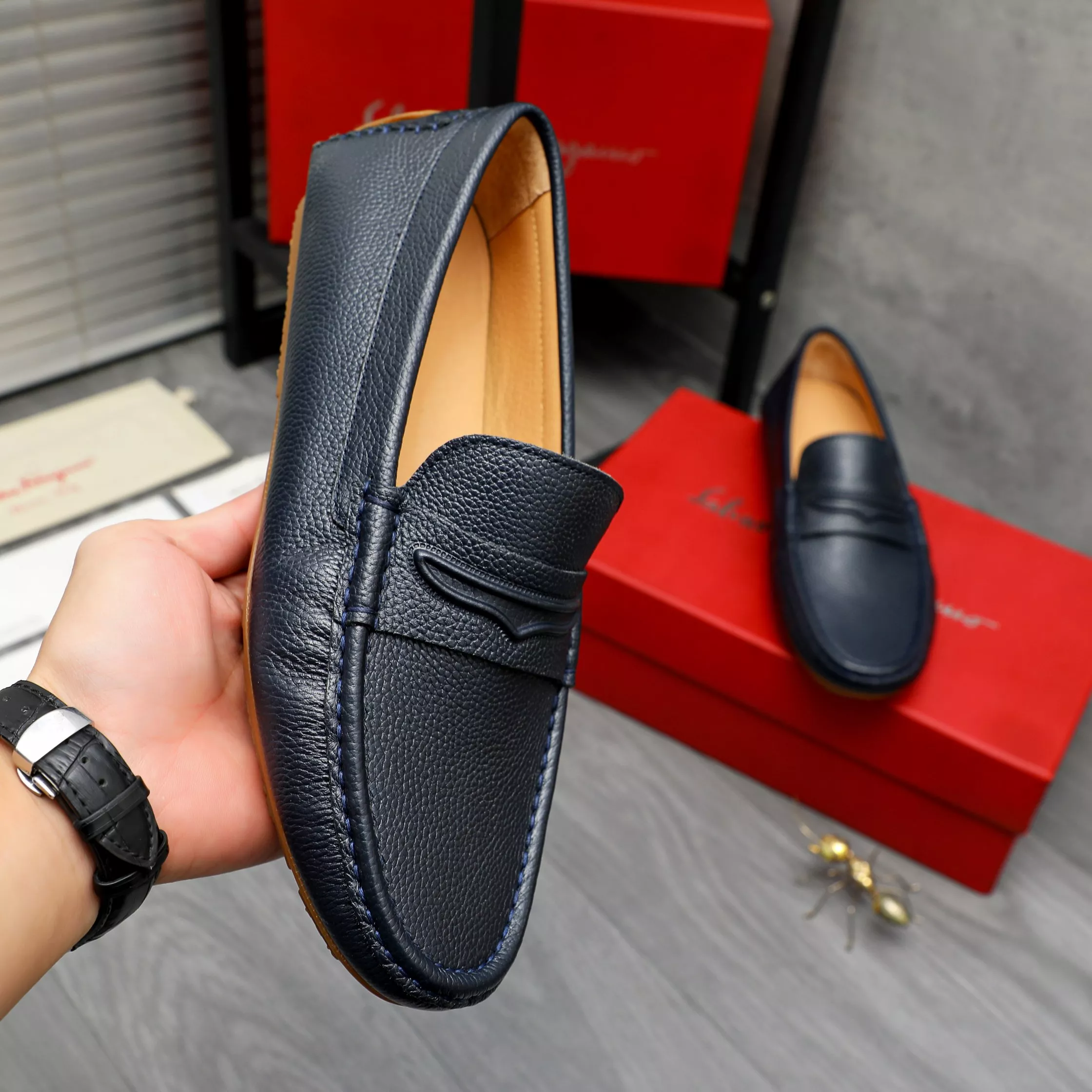 Minimalist 9769 Salvatore Ferragamo Leather Shoes For Men