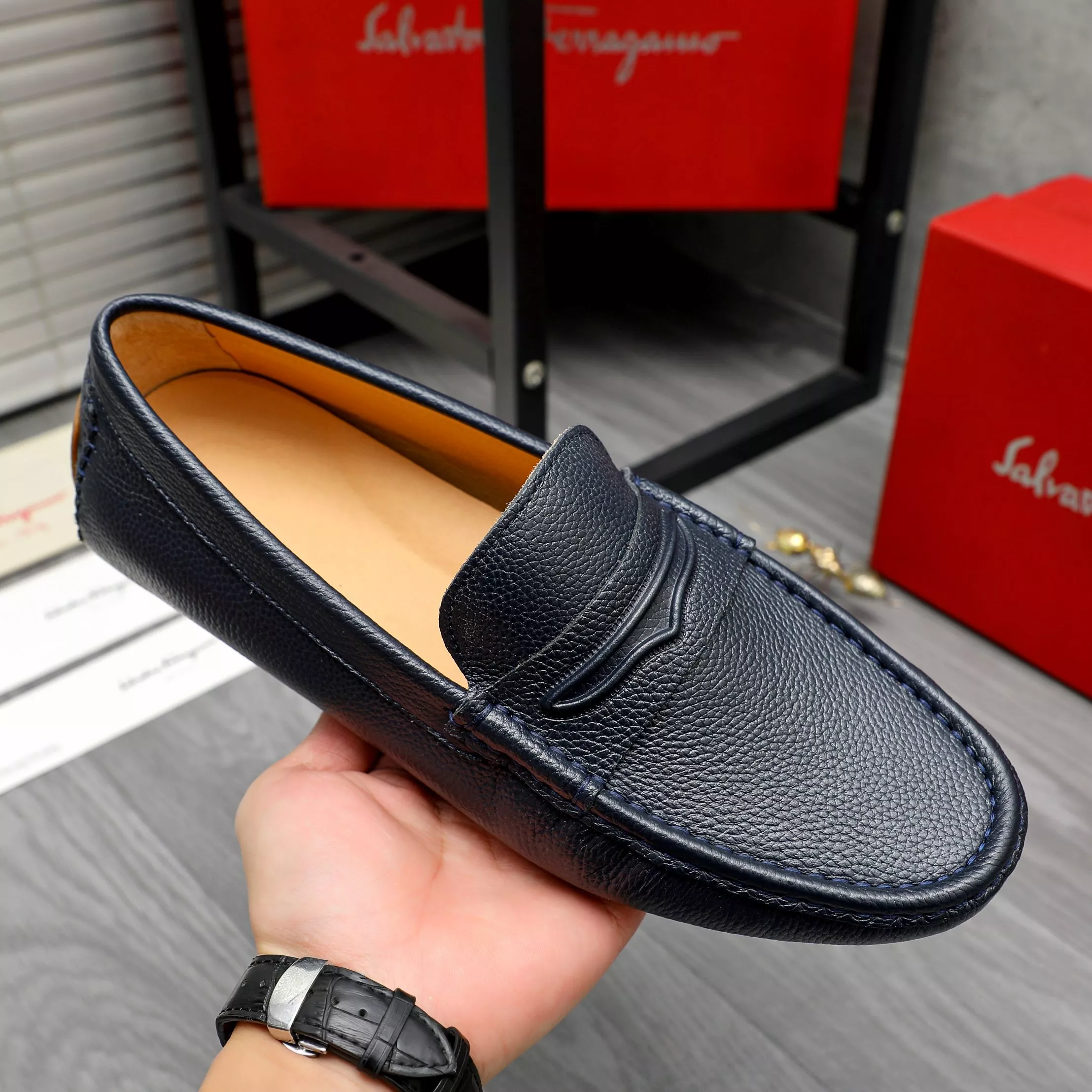 Minimalist 9769 Salvatore Ferragamo Leather Shoes For Men
