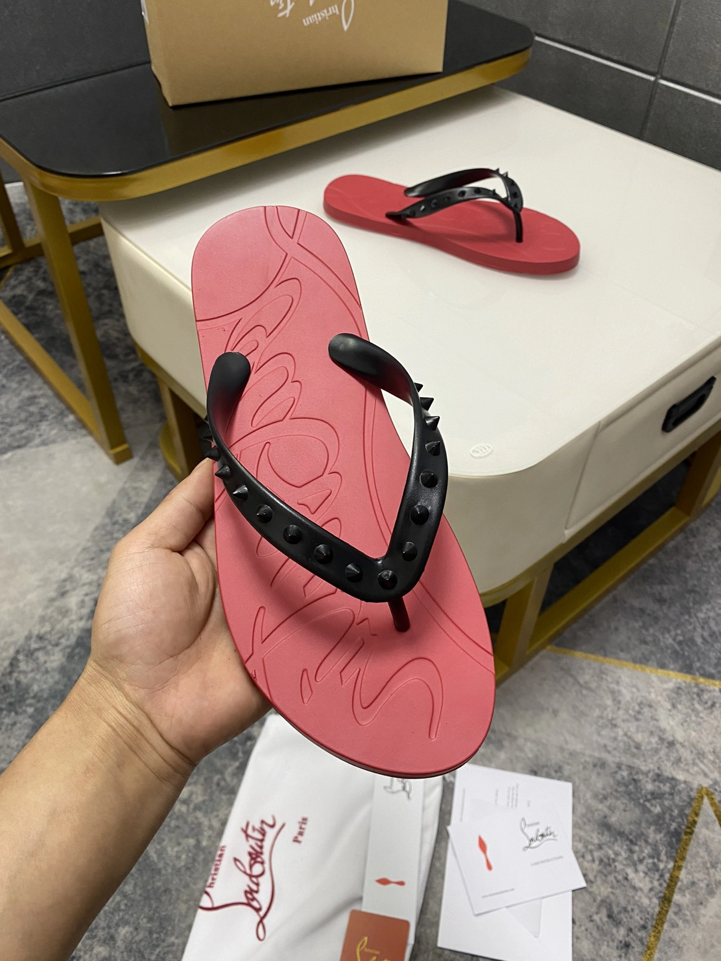 Modern 3763 Christian Louboutin CL Slippers For Men