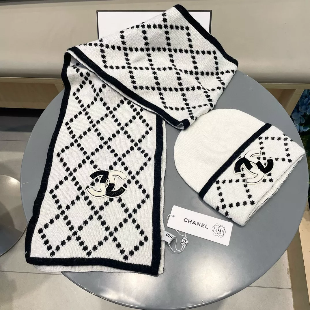 Modern 6087 Chanel Hat and Scarf Set