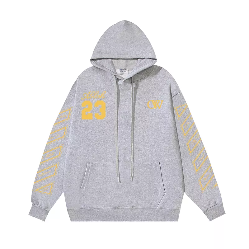 Modern 9765 Off-White Hoodies Long Sleeved For Unisex