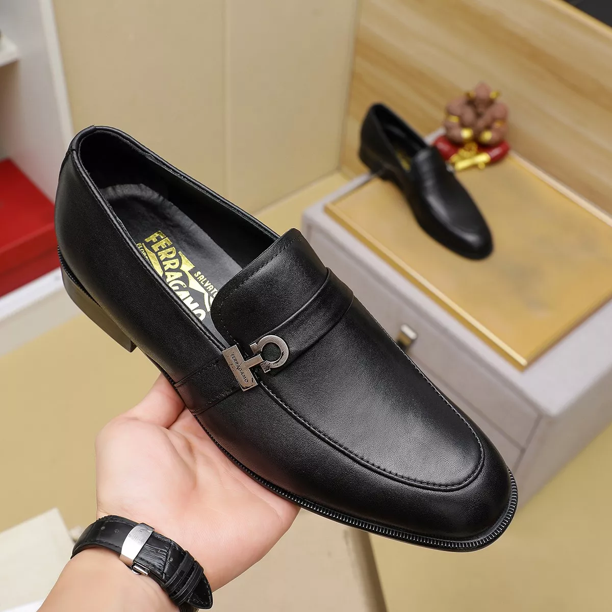 ModernLook 1667 Salvatore Ferragamo Leather Shoes For Men