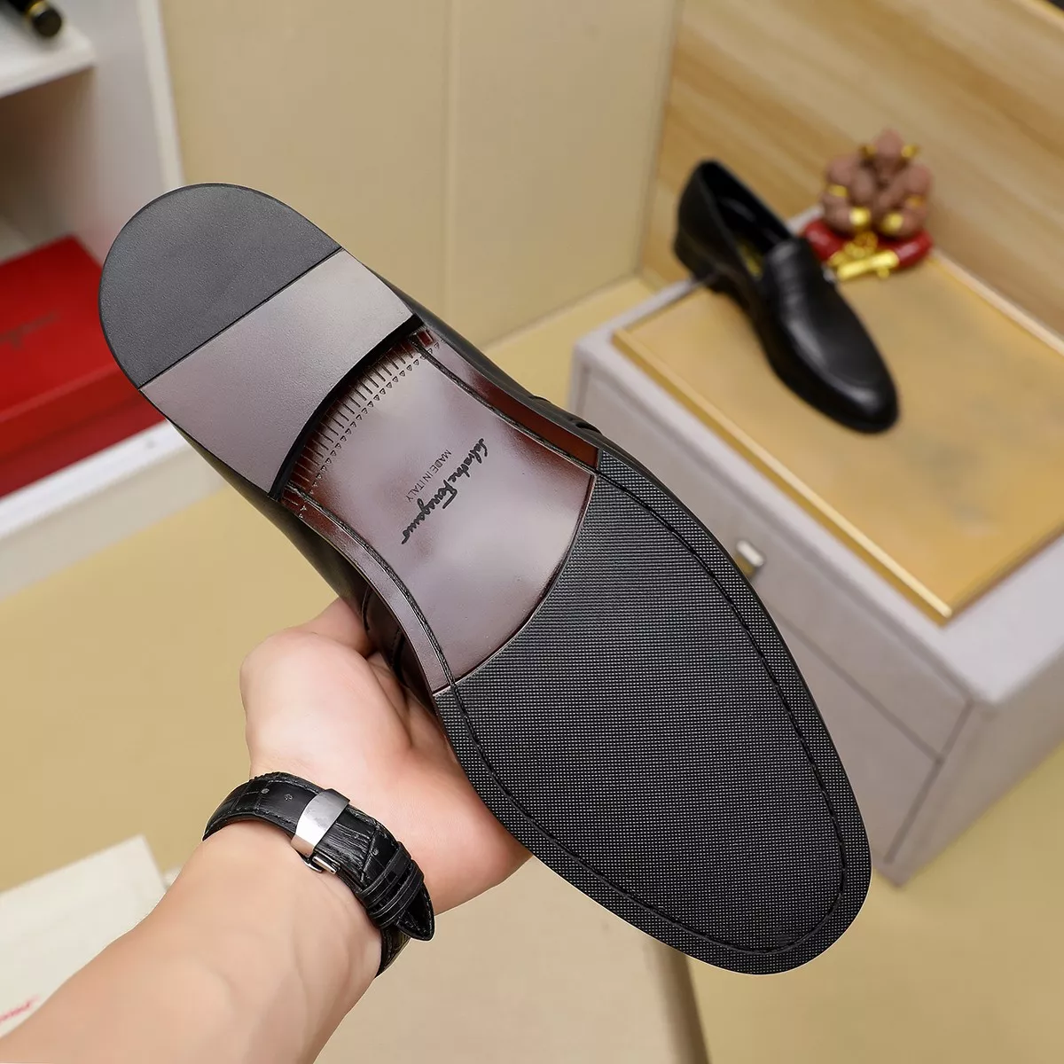 ModernLook 1667 Salvatore Ferragamo Leather Shoes For Men