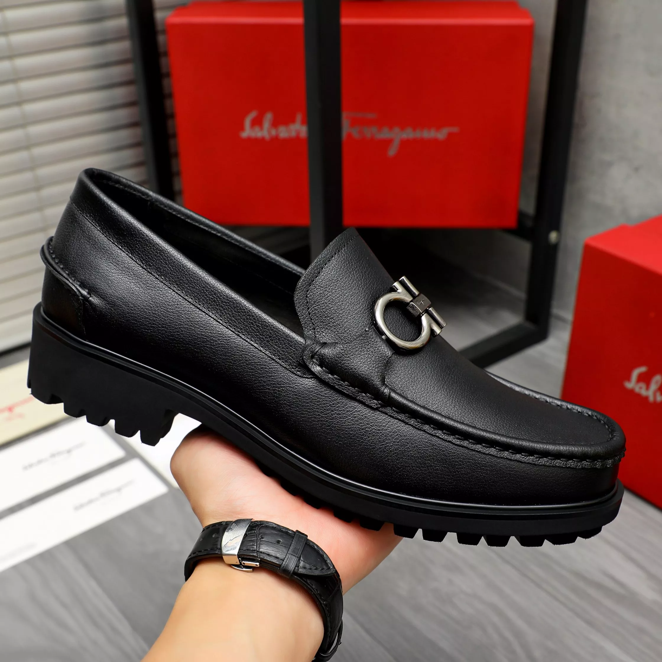 ModernLook 2506 Salvatore Ferragamo Leather Shoes For Men