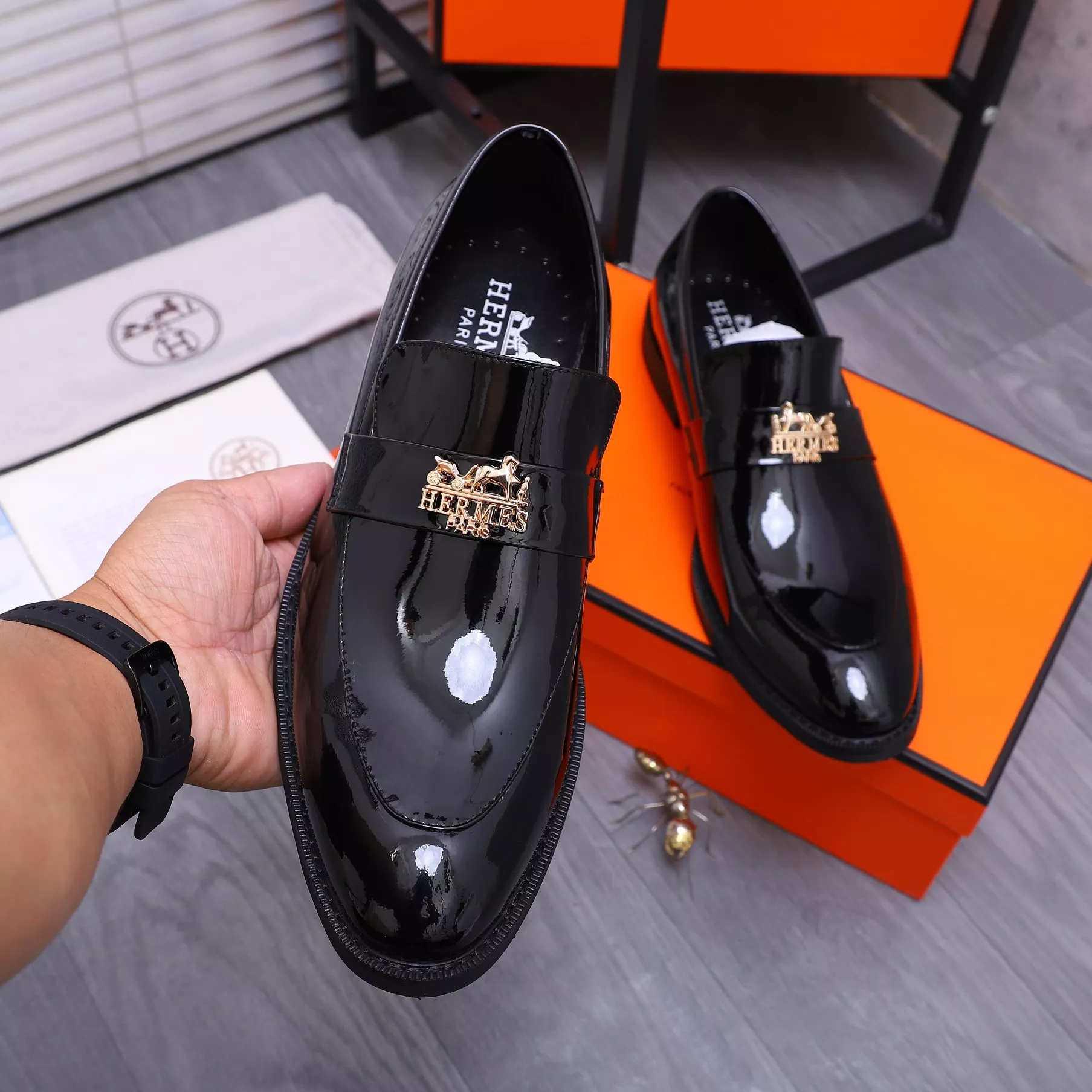 ModernLook 756 Hermes Leather Shoes For Men