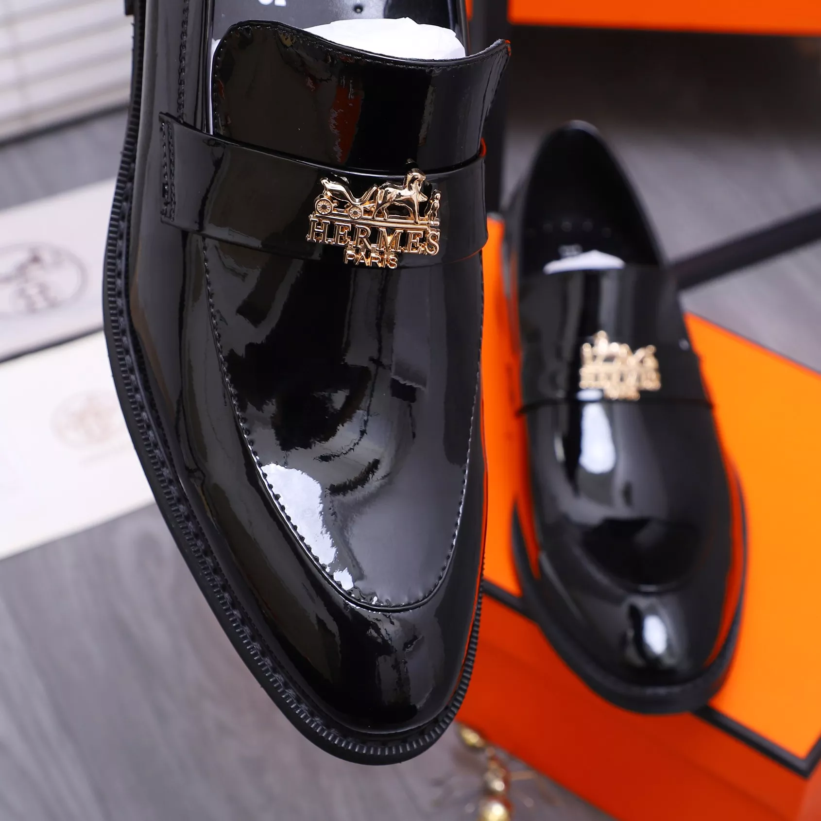 ModernLook 756 Hermes Leather Shoes For Men