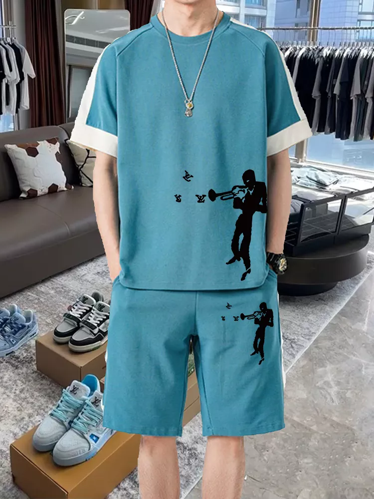 ModernLook 8557 Louis Vuitton LV Tracksuits Short Sleeved For Men