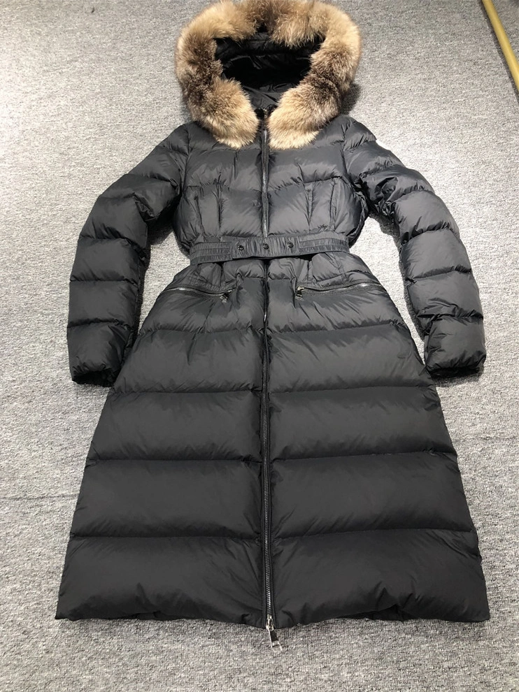 Moncler Down Feather Coat Long Sleeved For Women Minimalist 9935