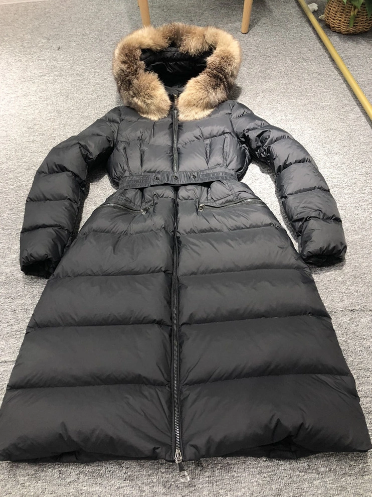 Moncler Down Feather Coat Long Sleeved For Women Minimalist 9935