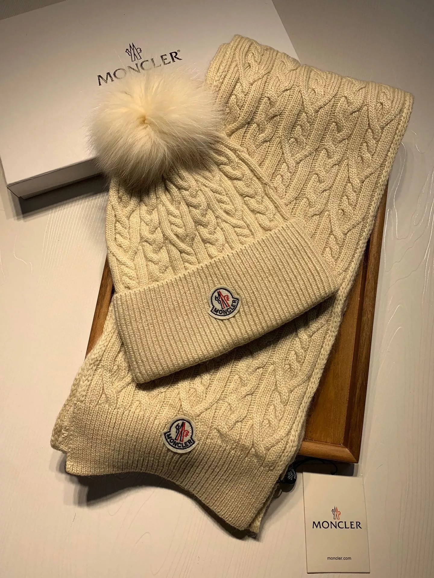 Moncler Hat and Scarf Set Bright 4771