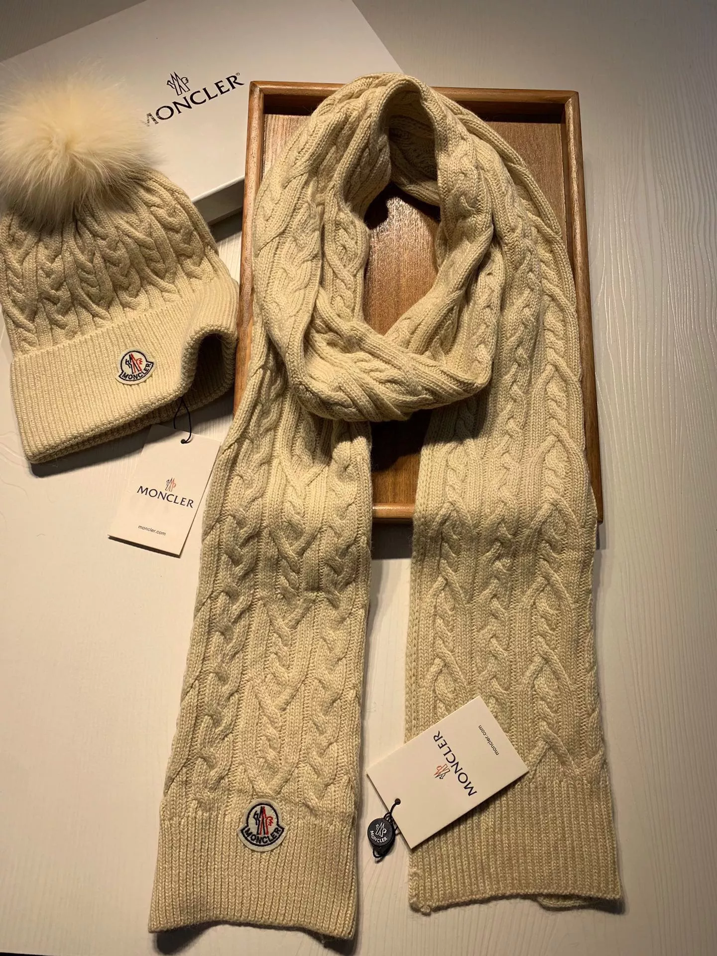 Moncler Hat and Scarf Set Bright 4771
