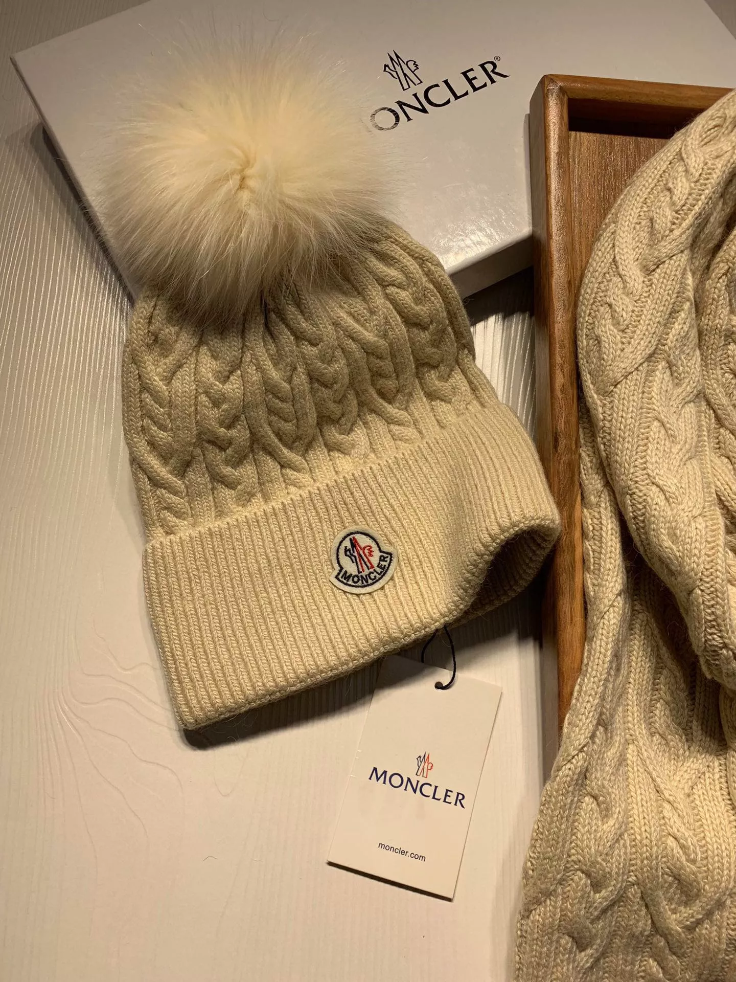 Moncler Hat and Scarf Set Bright 4771
