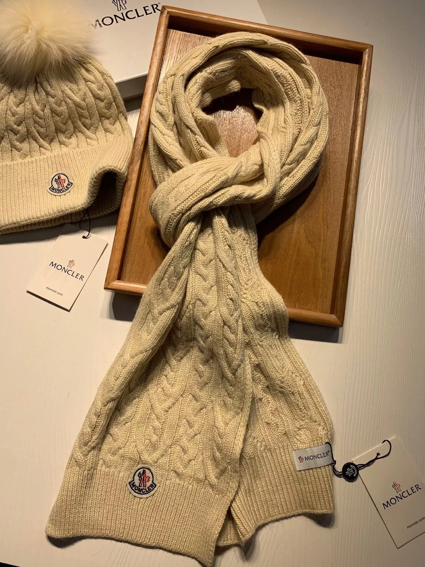 Moncler Hat and Scarf Set Bright 4771