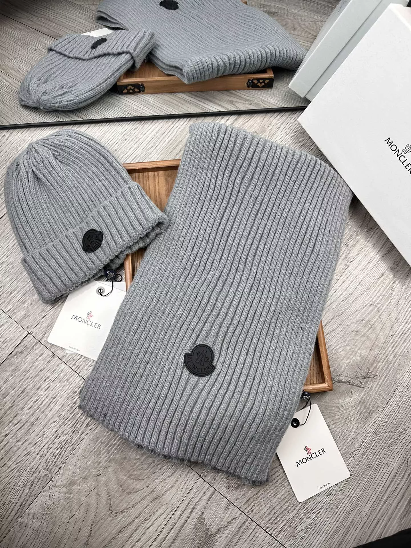 Moncler Hat and Scarf Set Bright 9836