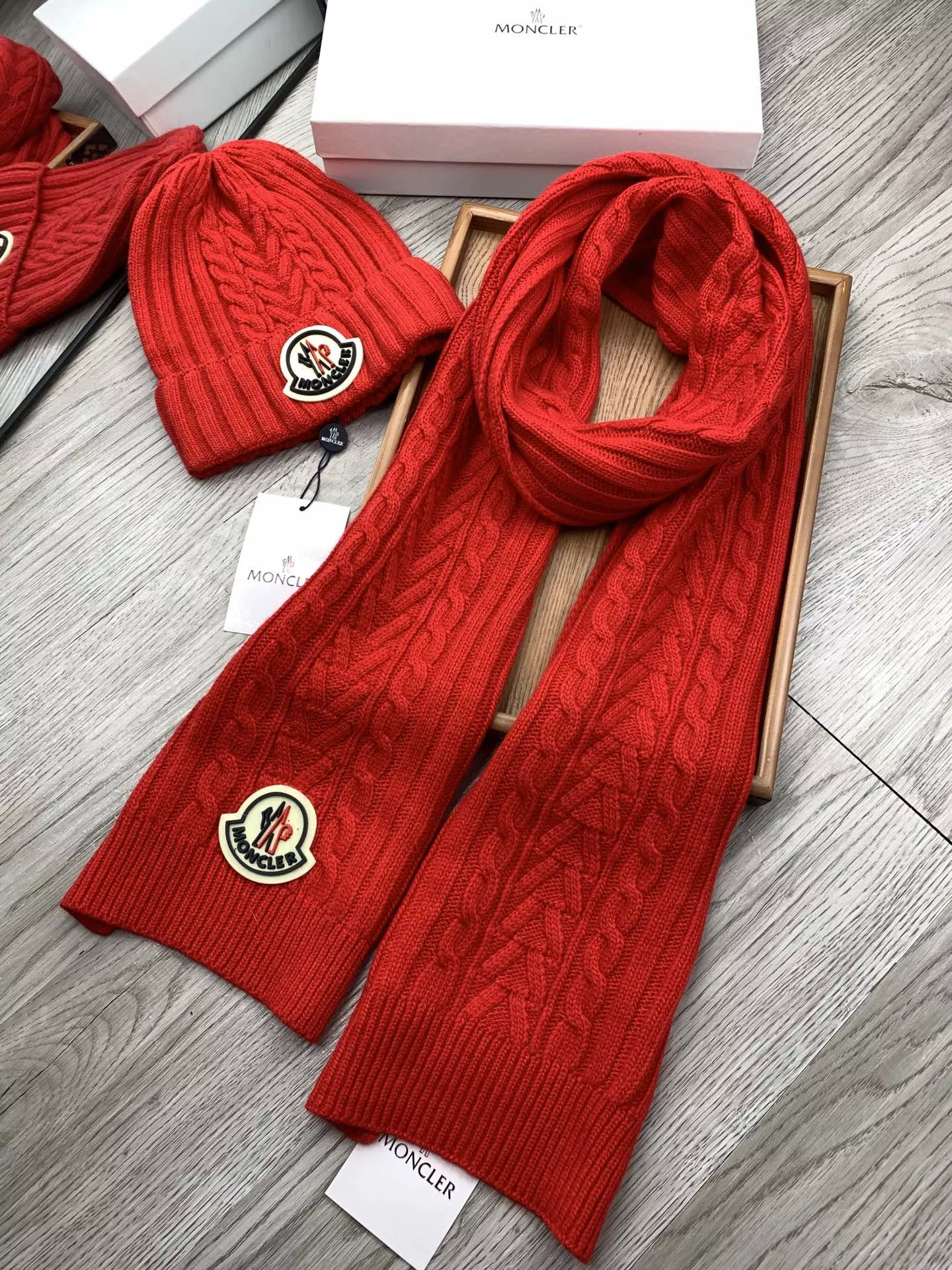 Moncler Hat and Scarf Set Refined 4425