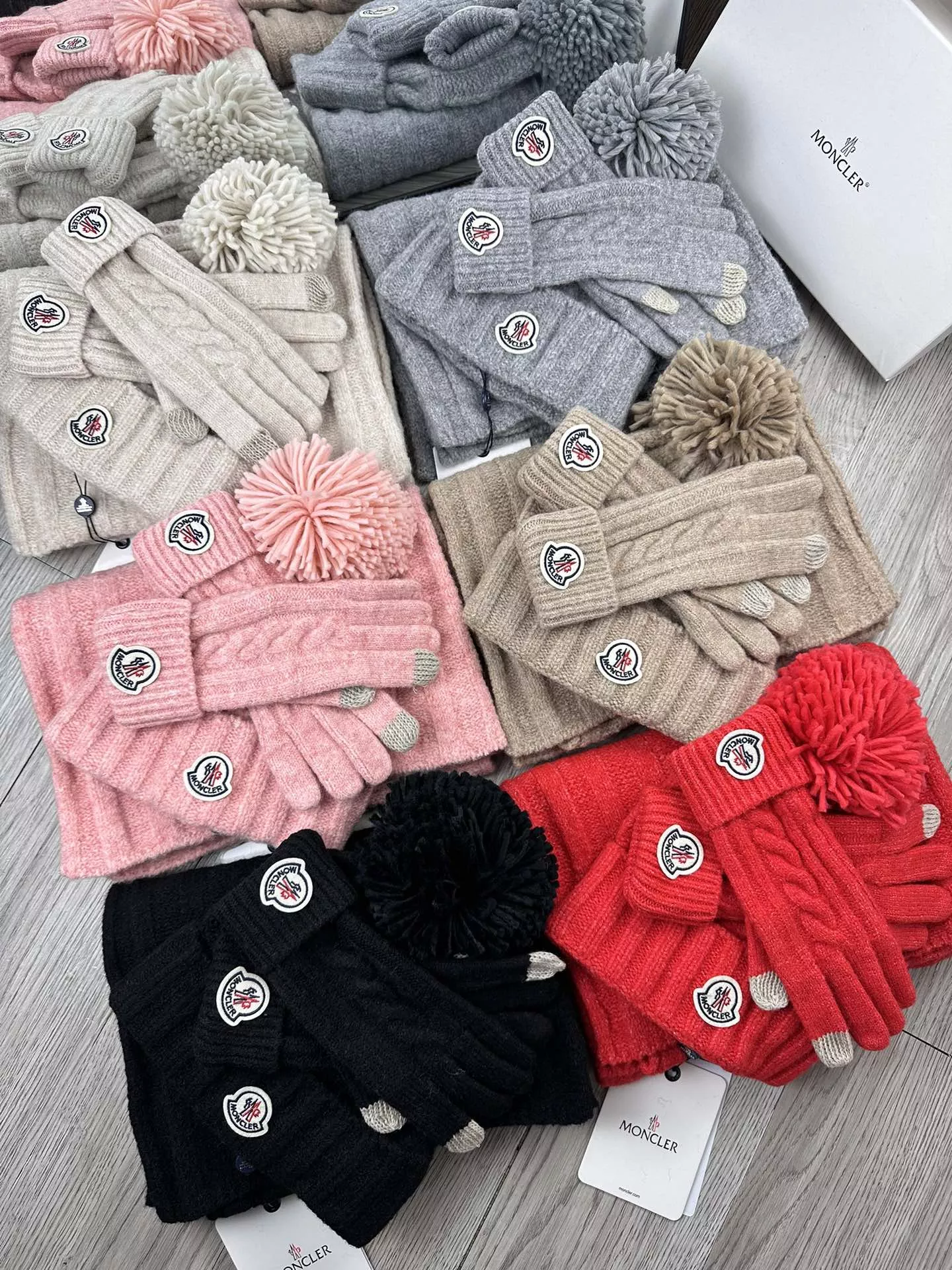 Moncler Hat and Scarf and Glove Set Bold 9600