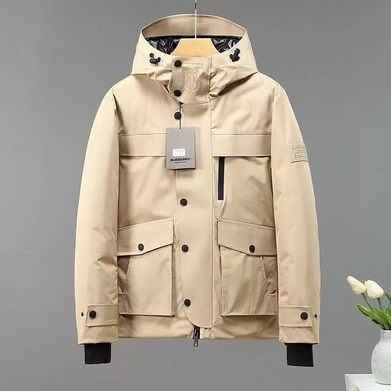 NewStyle 4958 Burberry Down Feather Coat Long Sleeved For Men