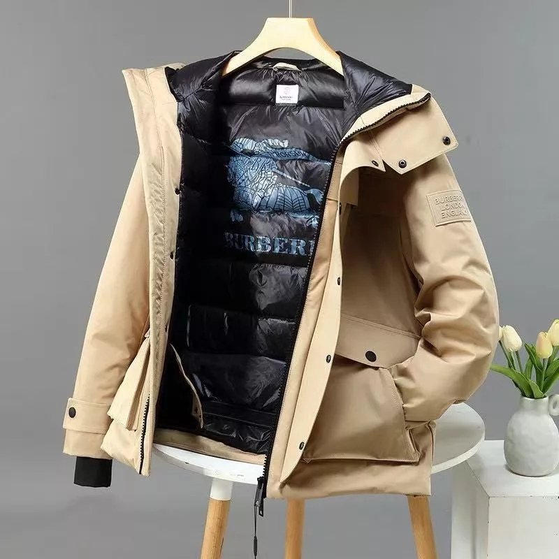 NewStyle 4958 Burberry Down Feather Coat Long Sleeved For Men