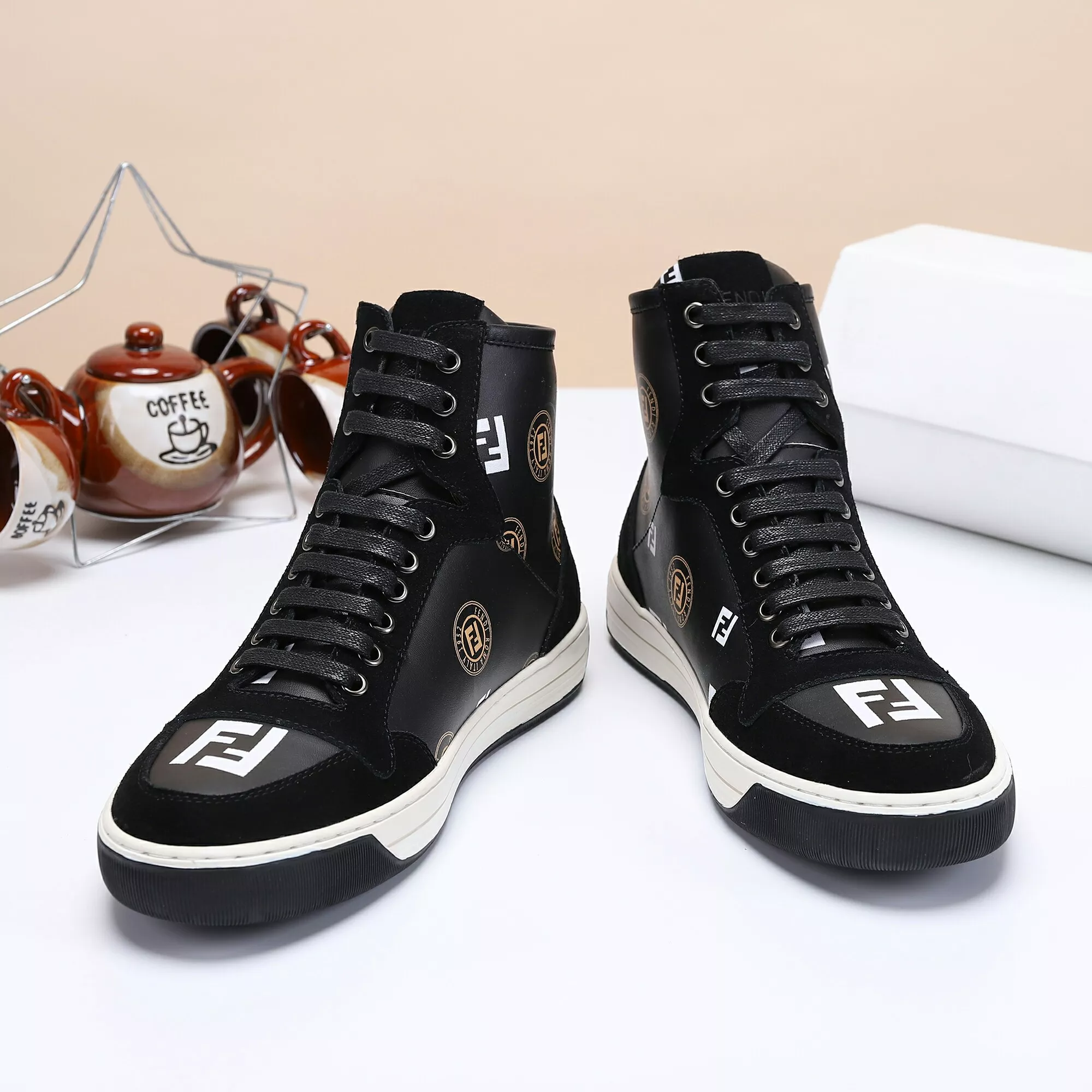 NewStyle 7724 Fendi High Tops Casual Shoes For Men