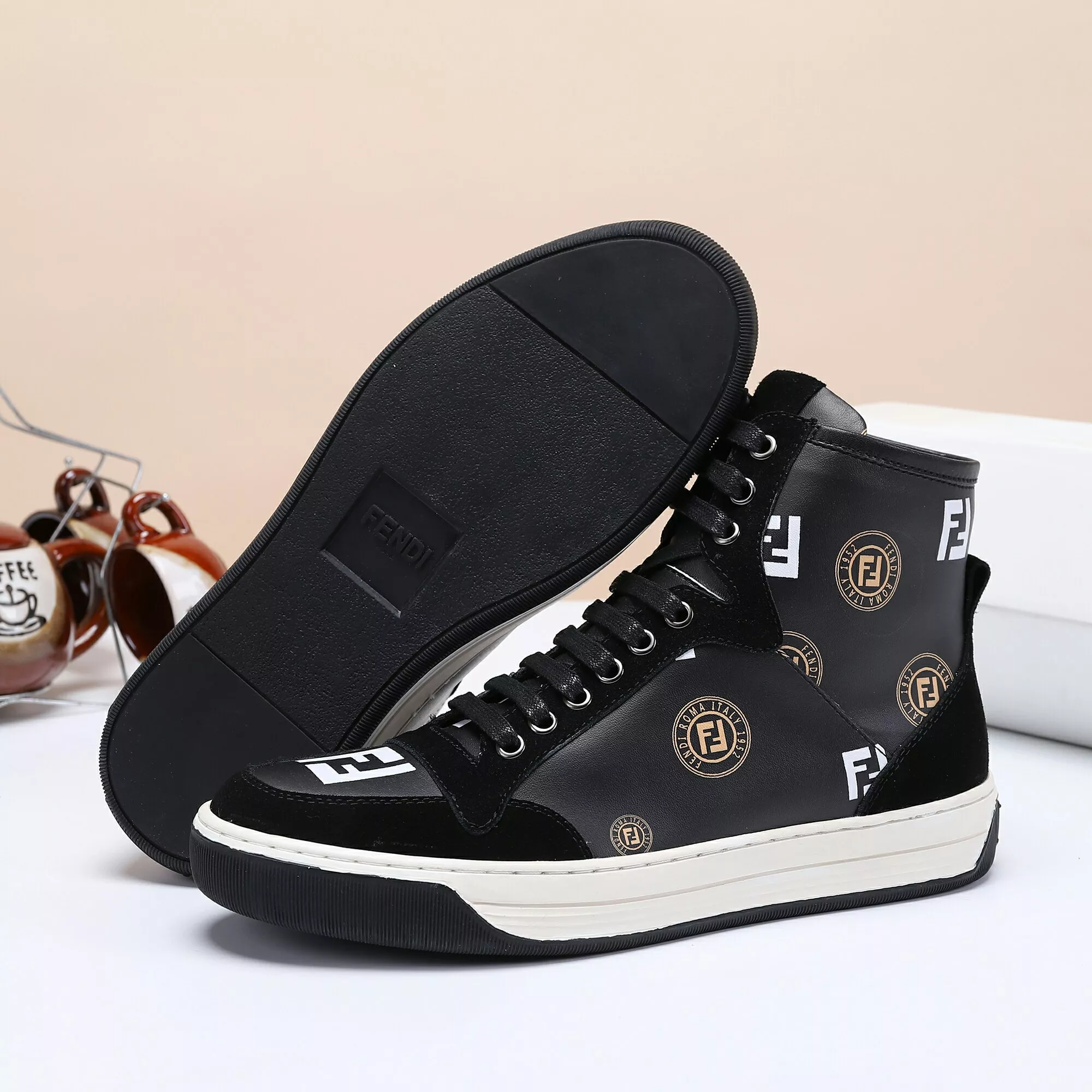 NewStyle 7724 Fendi High Tops Casual Shoes For Men