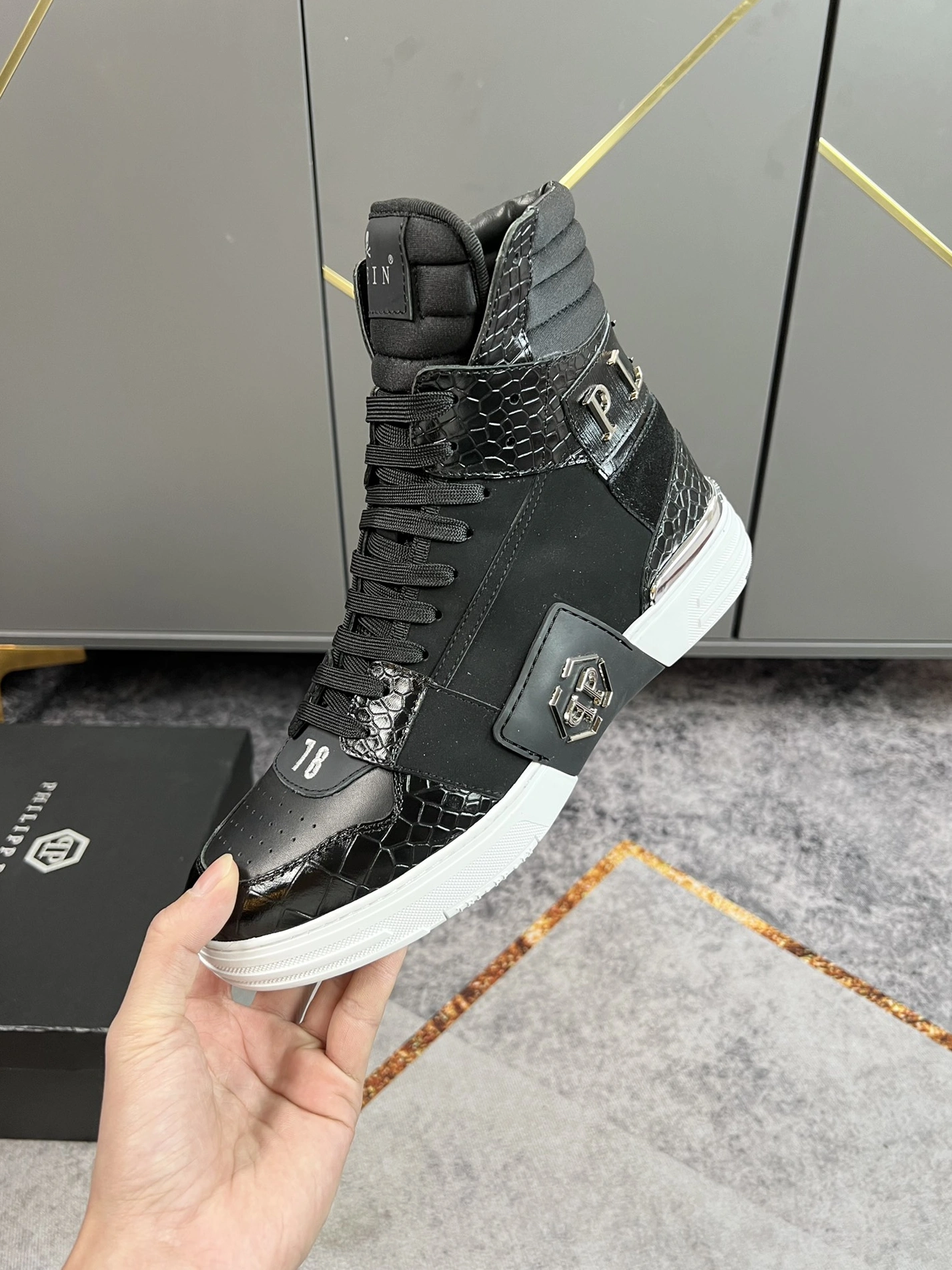 NewStyle 7884 Philipp Plein PP High Tops Shoes For Men