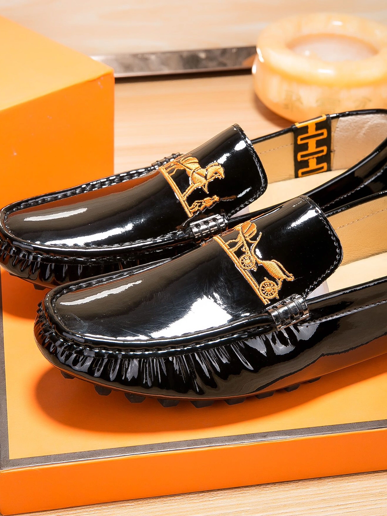 NewStyle 8347 Hermes Leather Shoes For Men