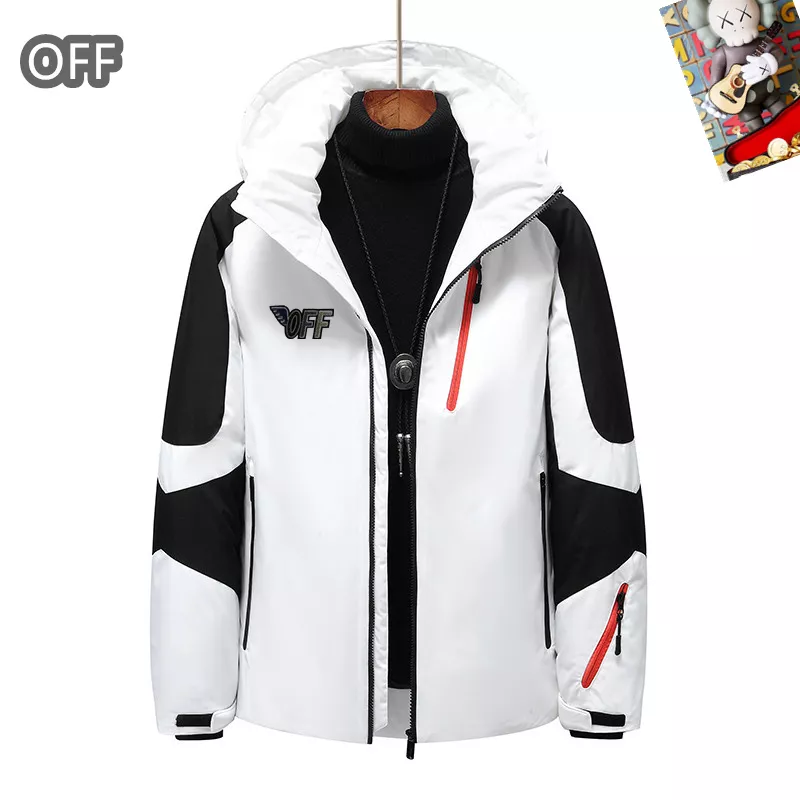 Off-White Down Feather Coat Long Sleeved For Men EyeCatching 5031