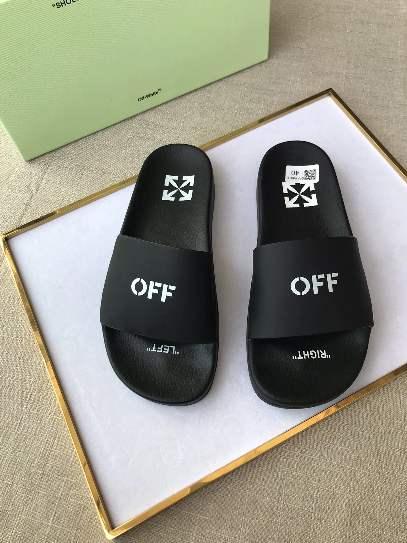 Off-White Slippers For Men Fashionable 3022